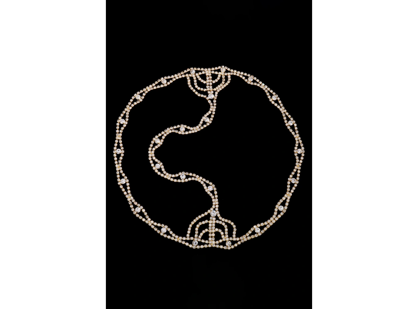 Altın Renk Taş Detaylı Alınlık/Kına Aksesuarı