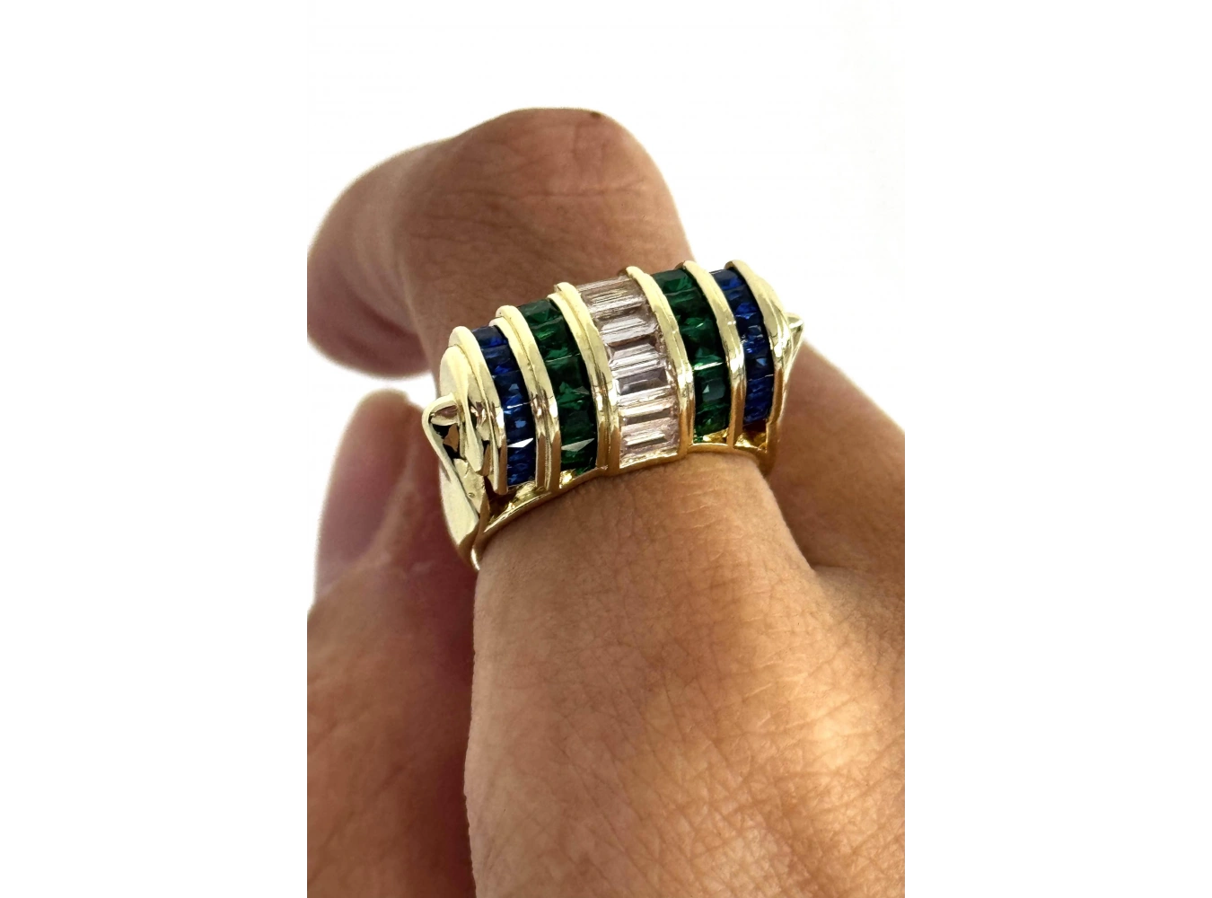 Altın Renk Taş Detaylı Ayarlanabilir Tasarım Yüzük