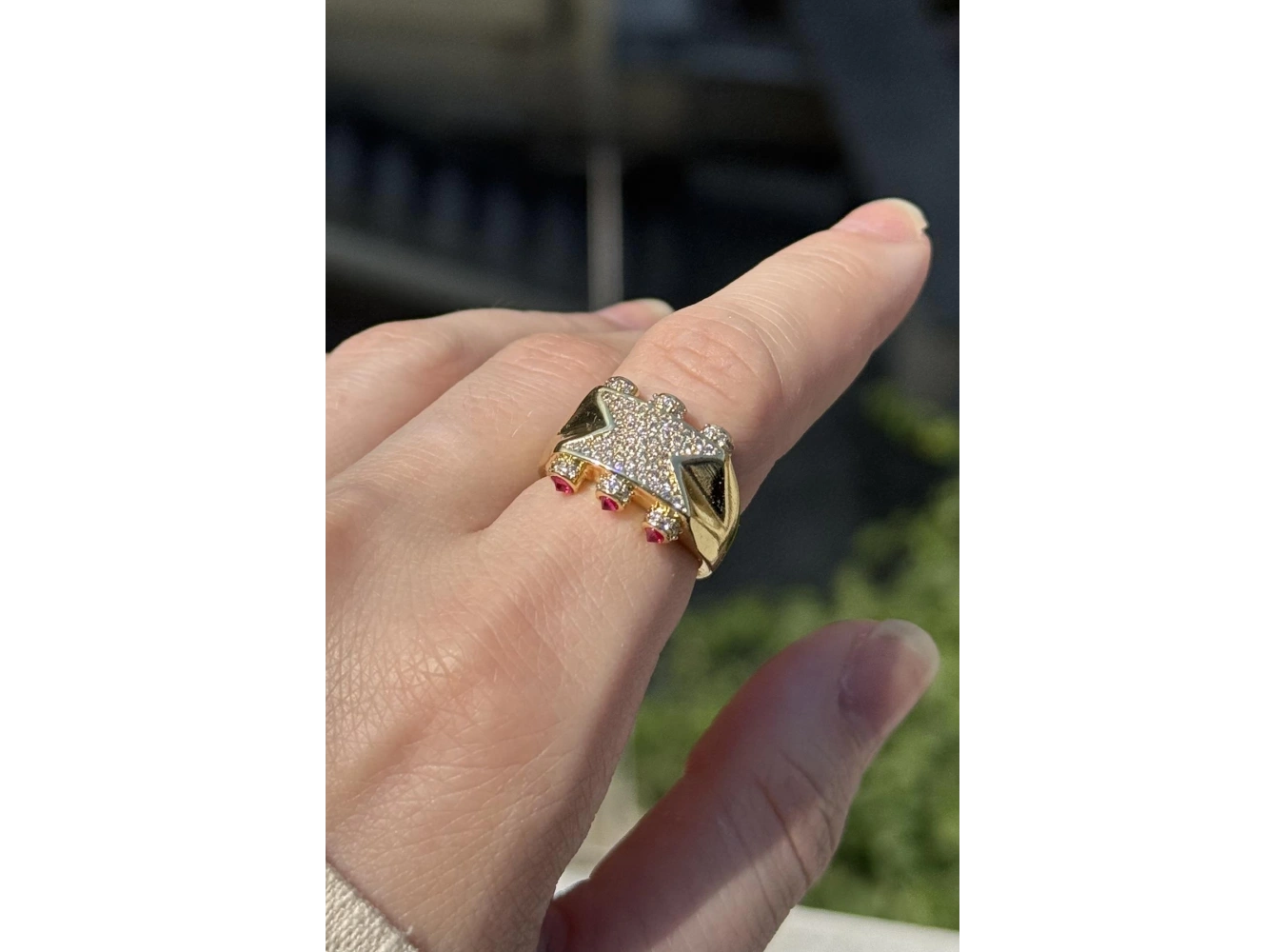 Altın Renk Taş Detaylı Ayarlanabilir YSX Yüzük