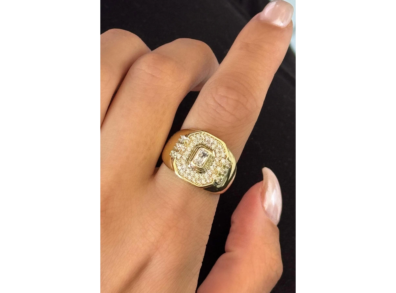 Altın Renk Taş Detaylı Ayarlanabilir YSX Yüzük