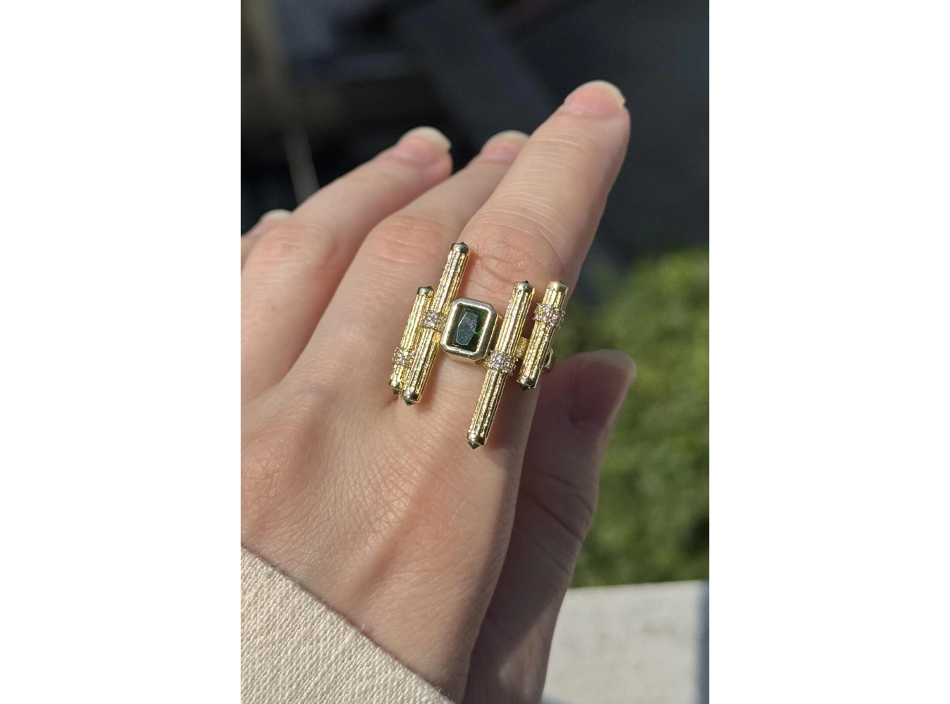 Altın Renk Taş Detaylı Ayarlanabilir YSX Yüzük