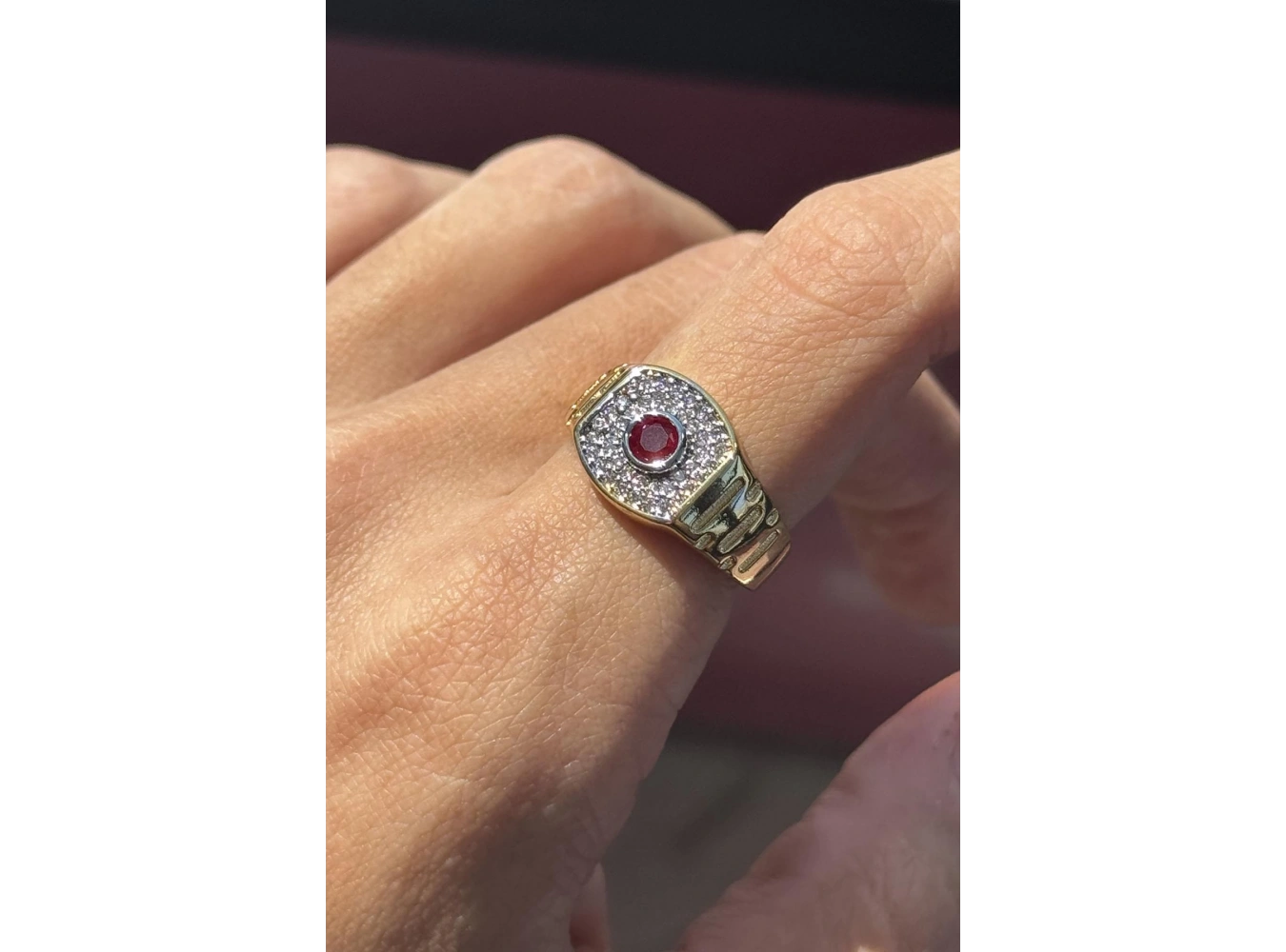 Altın Renk Taş Detaylı Ayarlanabilir YSX Yüzük