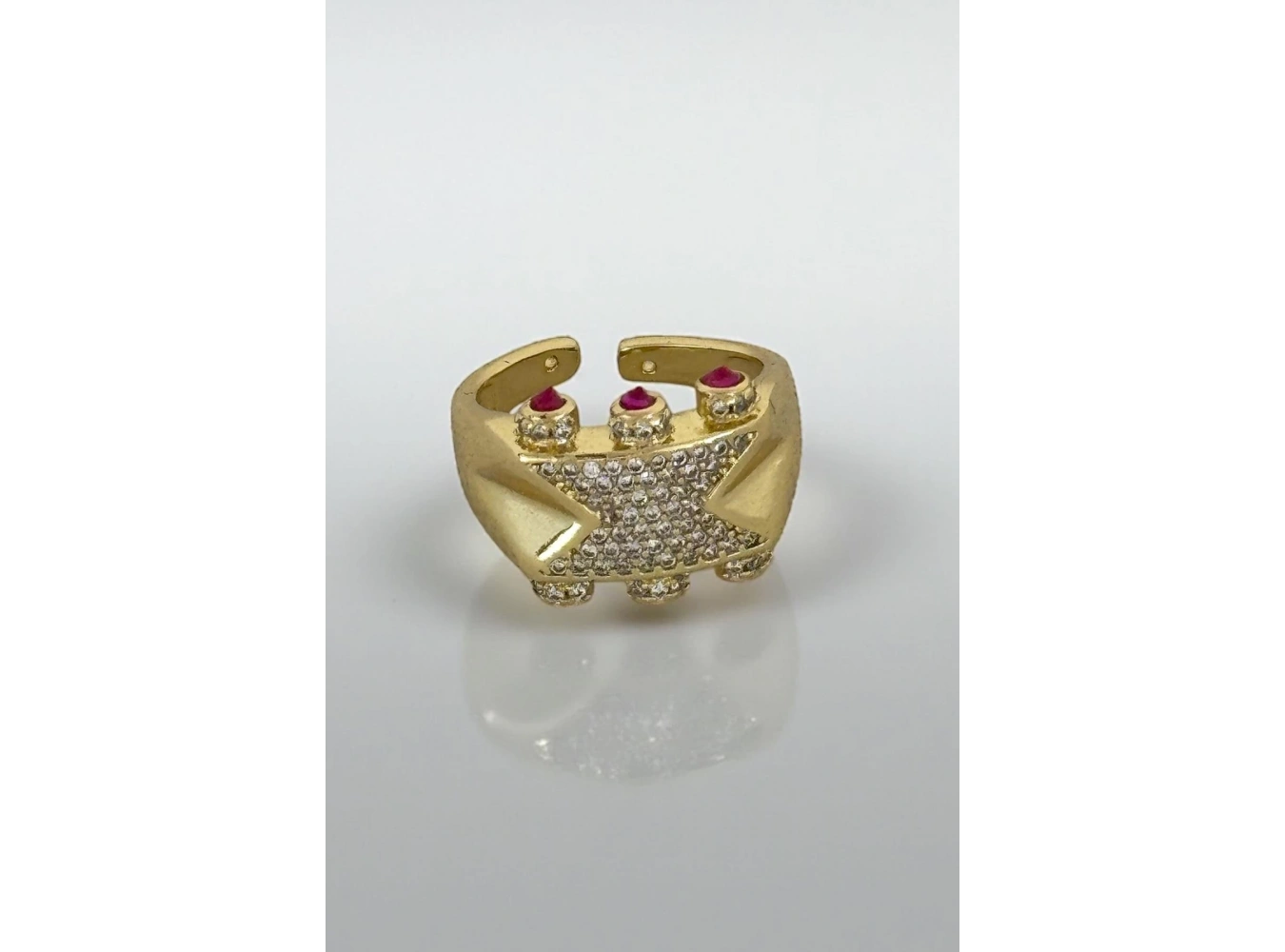 Altın Renk Taş Detaylı Ayarlanabilir YSX Yüzük