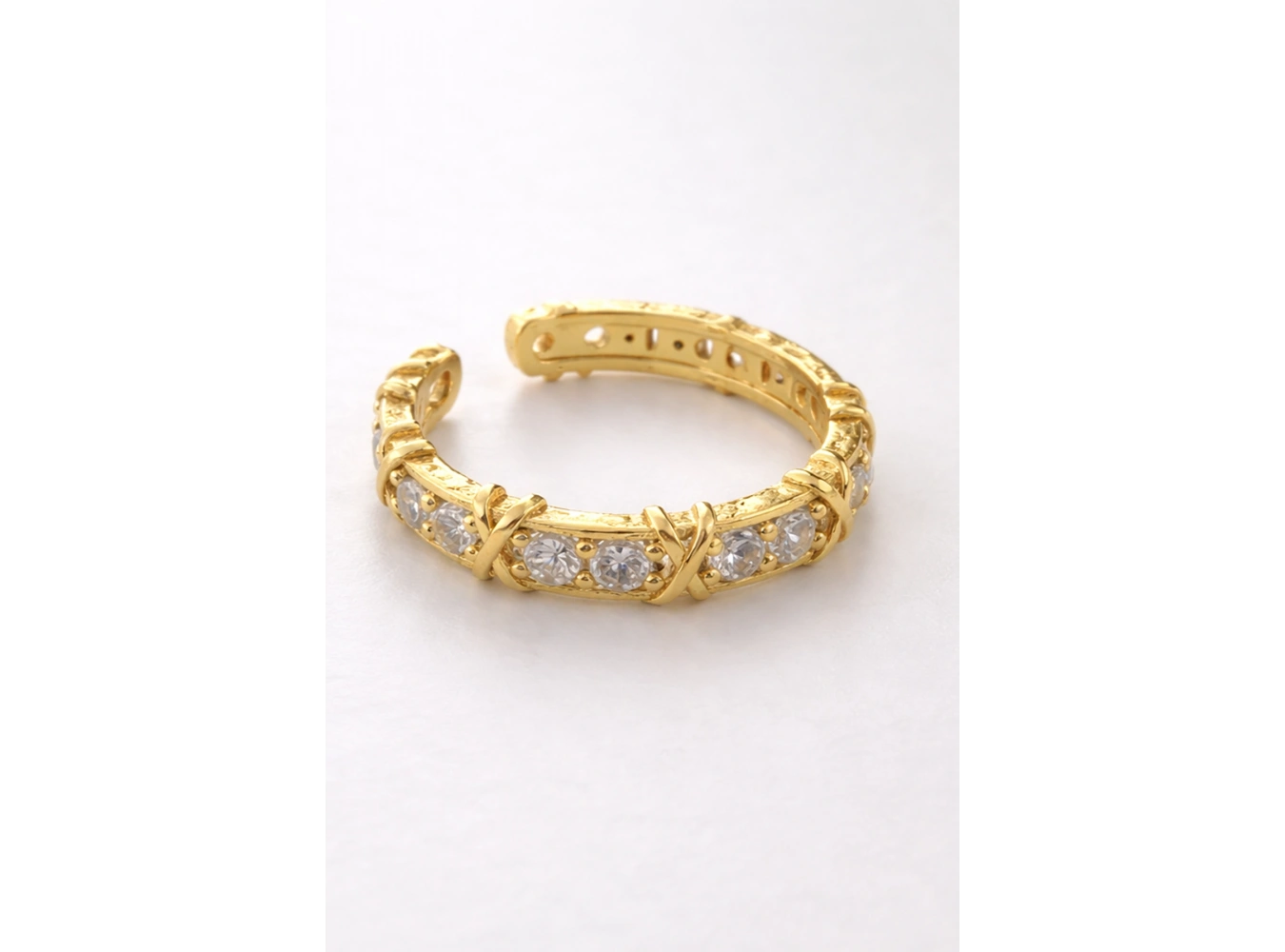 Altın Renk Taş Detaylı Ayarlanabilir Yüzük