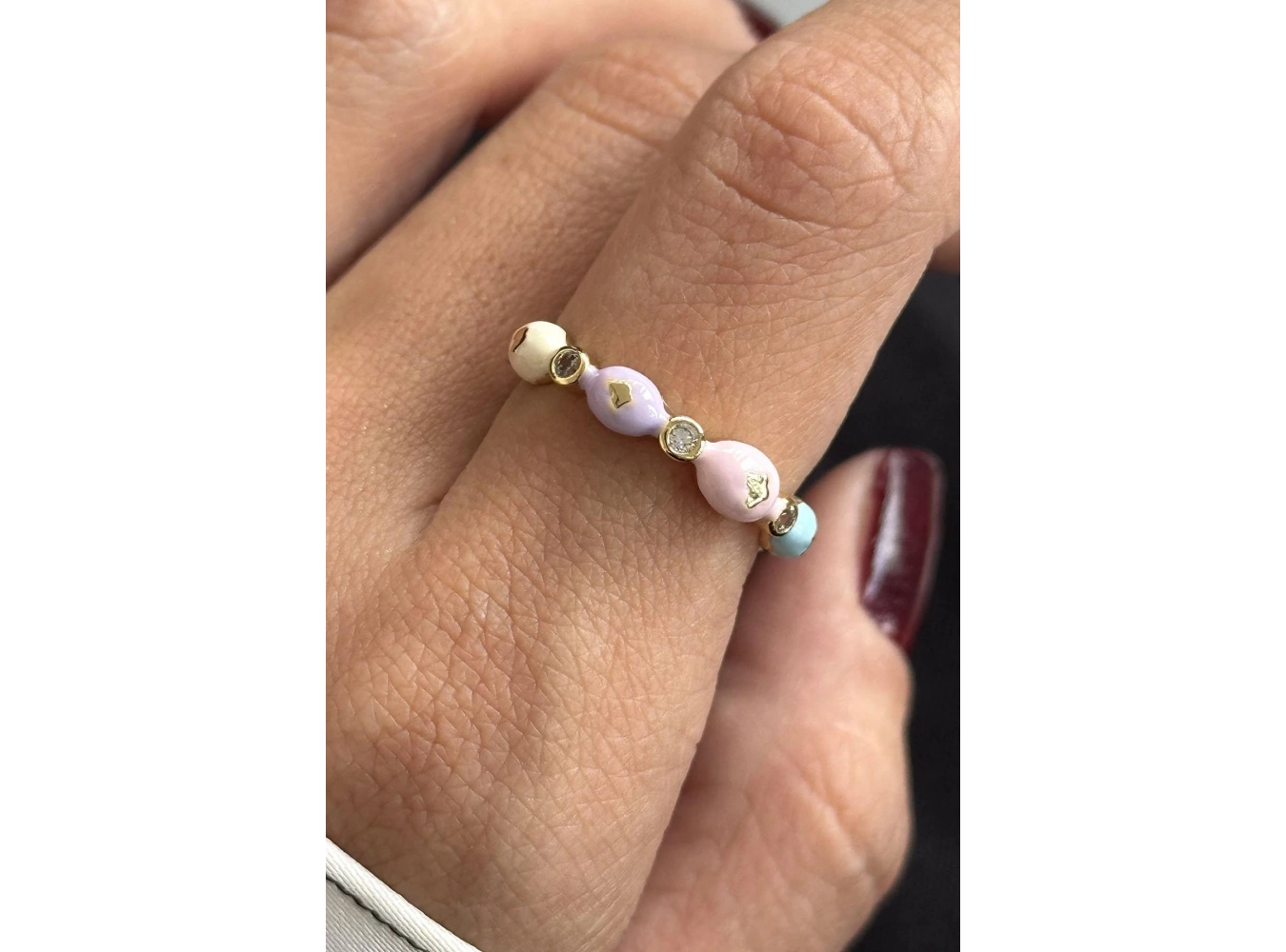 Altın Renk Taş Detaylı Ayarlanabilir Yüzük