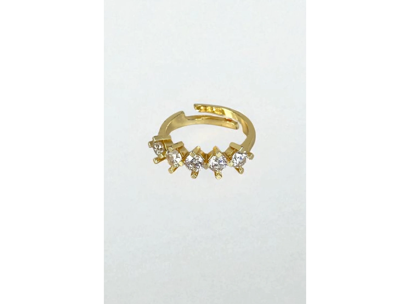 Altın Renk Taş Detaylı Ayarlanabilir Yüzük