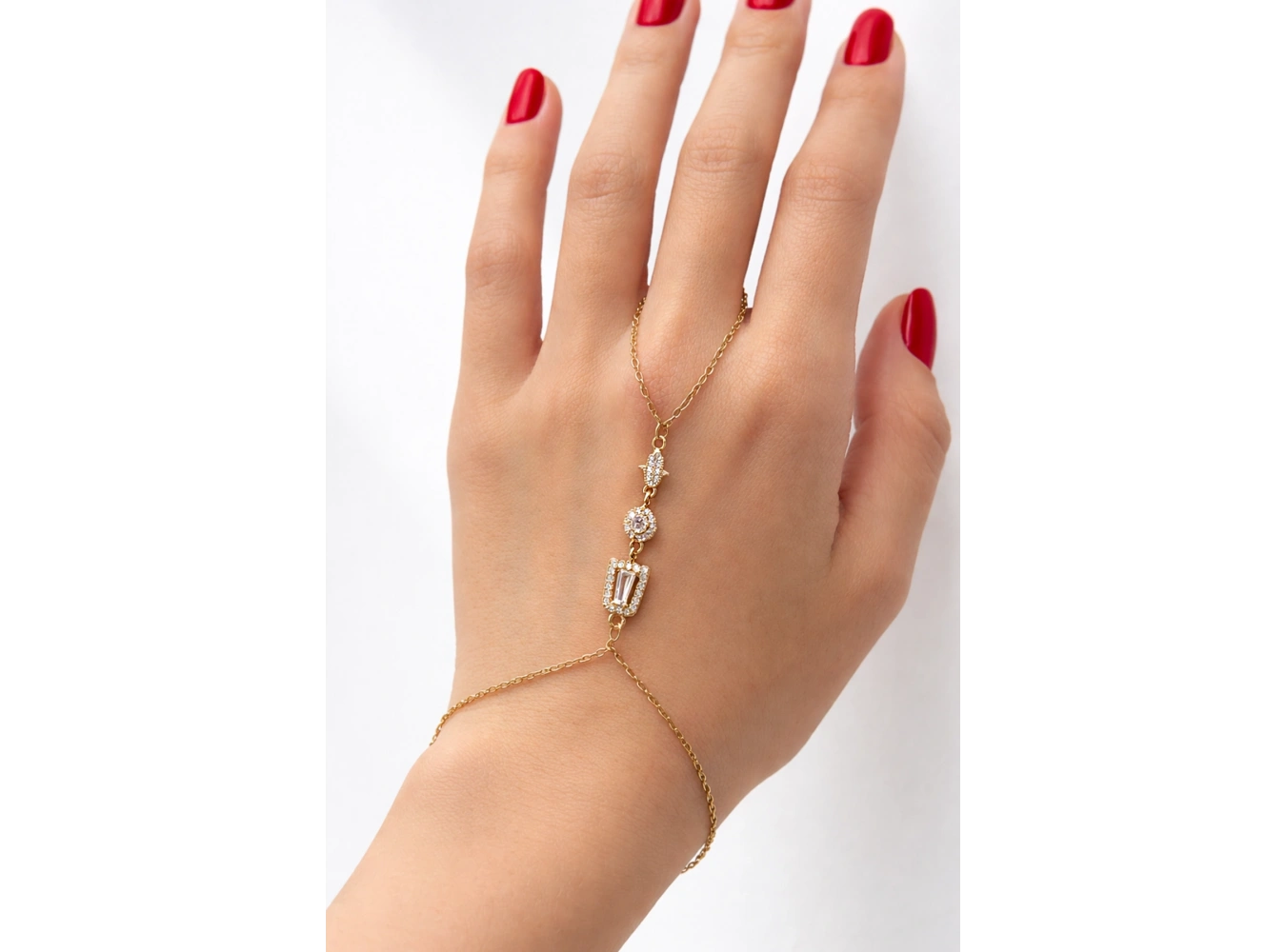 Altın Renk Taş Detaylı Çelik Şahmeran