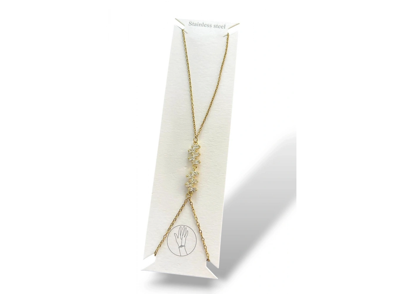 Altın Renk Taş Detaylı Çelik Şahmeran