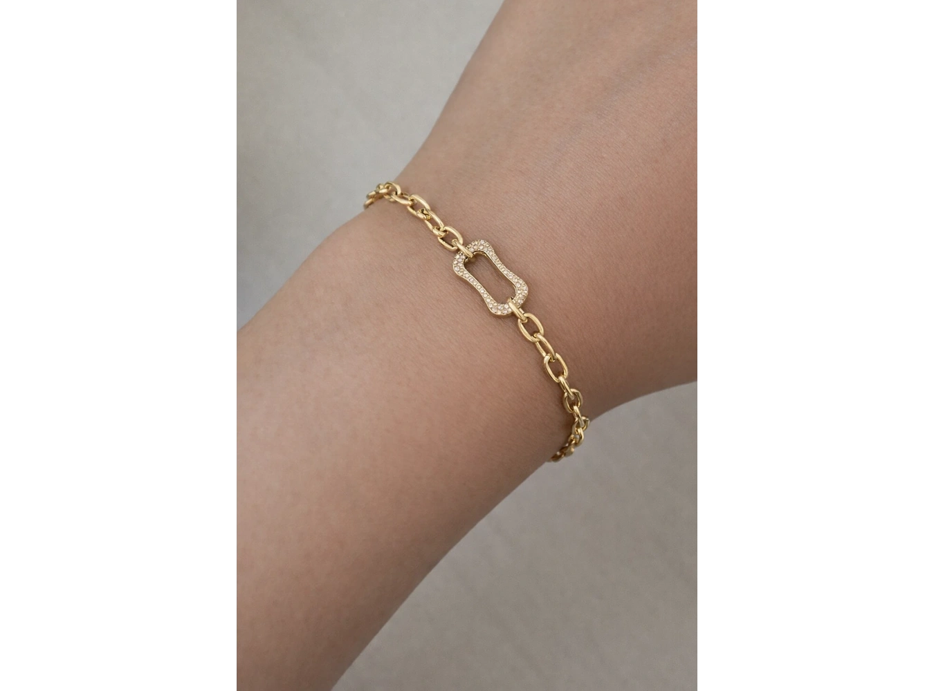 Altın Renk Taş Detaylı Çelik VİP Xuping Bileklik