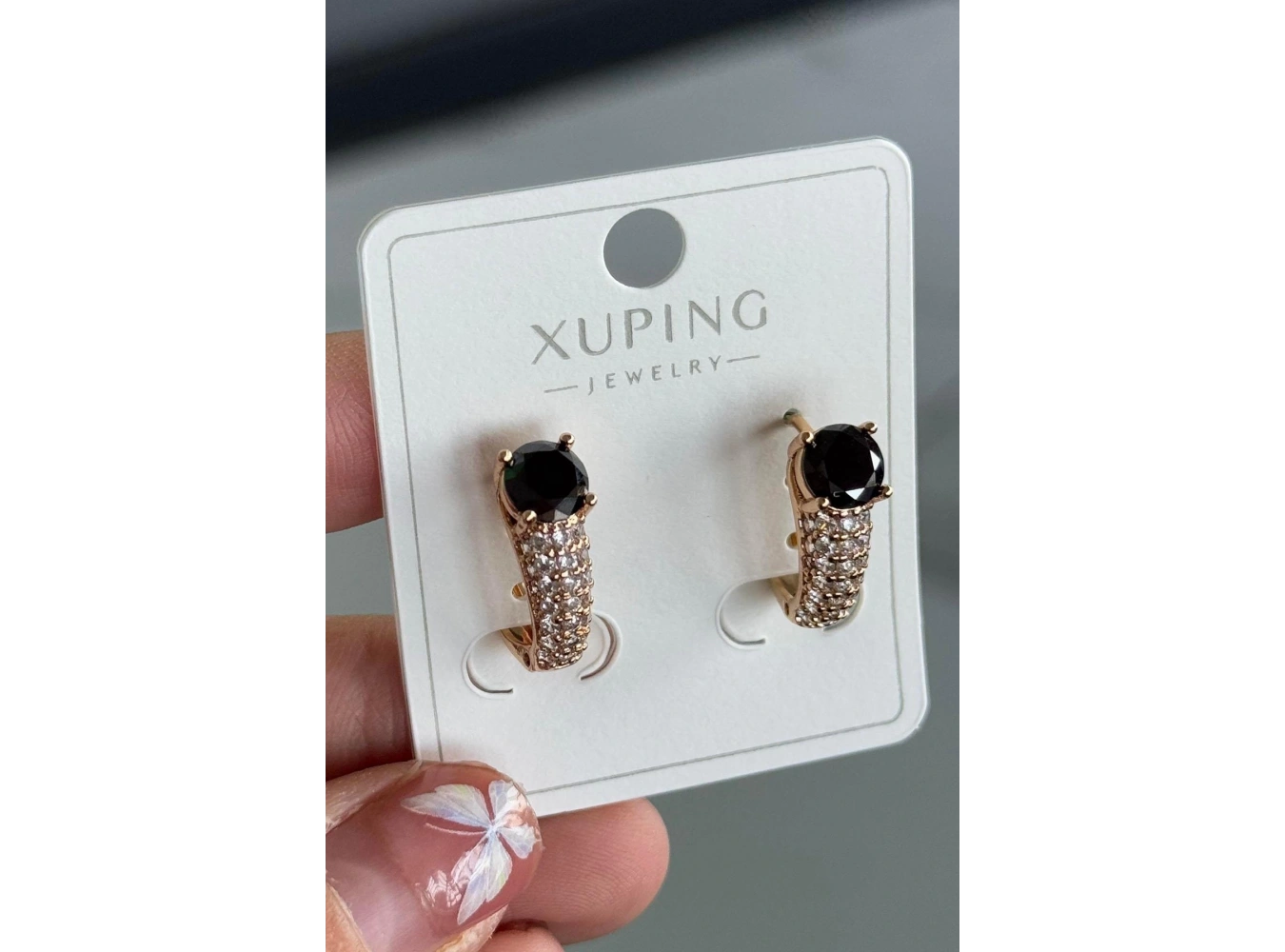 Altın Renk Taş Detaylı Çelik Xuping Küpe (Çift)