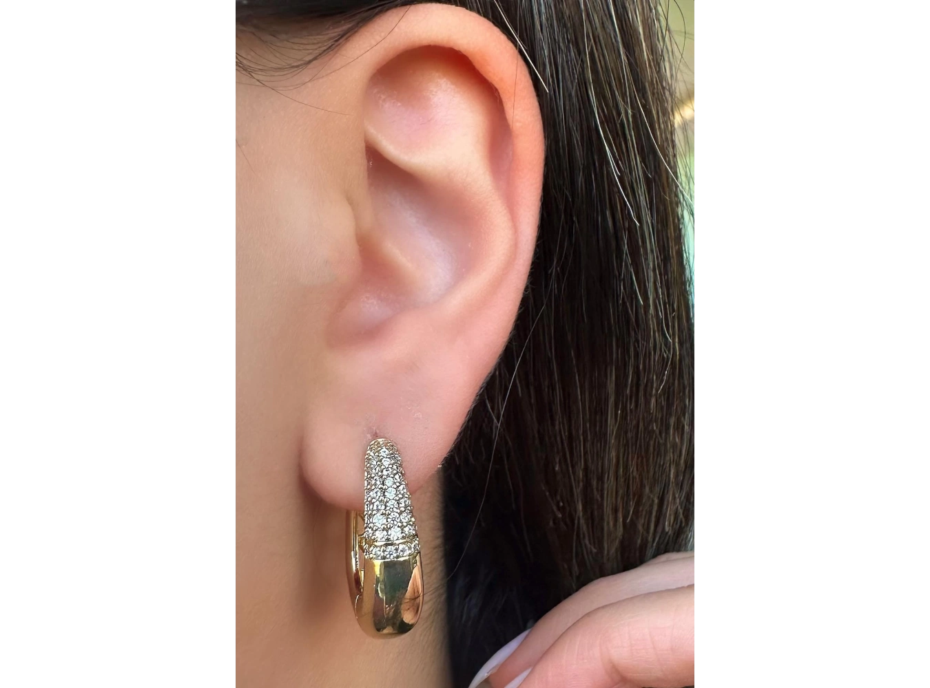 Altın Renk Taş Detaylı Çelik Xuping Küpe (Çift)