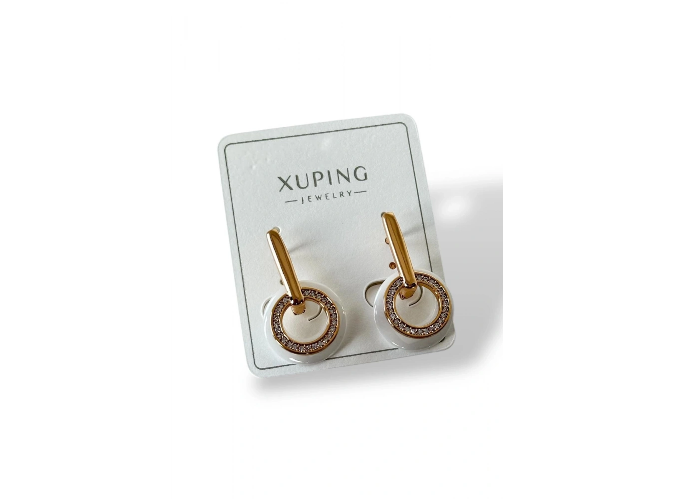 Altın Renk Taş Detaylı Çelik Xuping Küpe (Çift)