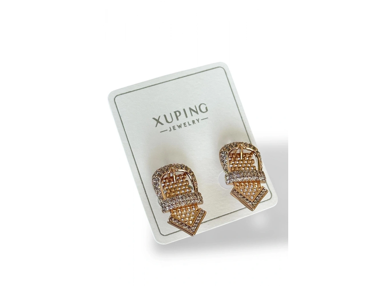 Altın Renk Taş Detaylı Çelik Xuping Küpe (Çift)