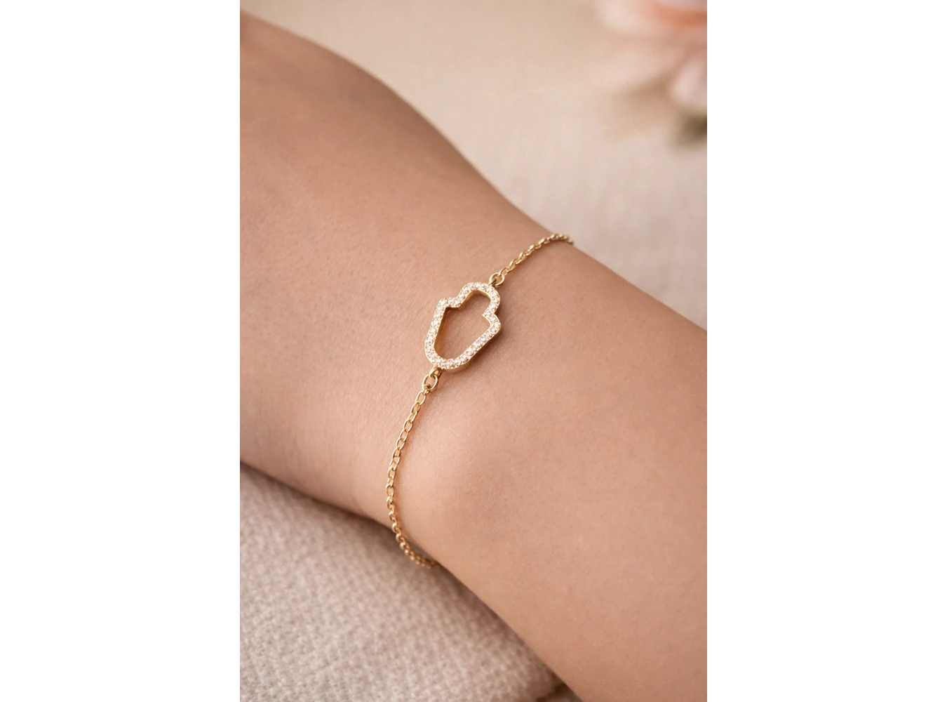 Altın Renk Taş Detaylı Çelik Xuping VİP Bileklik