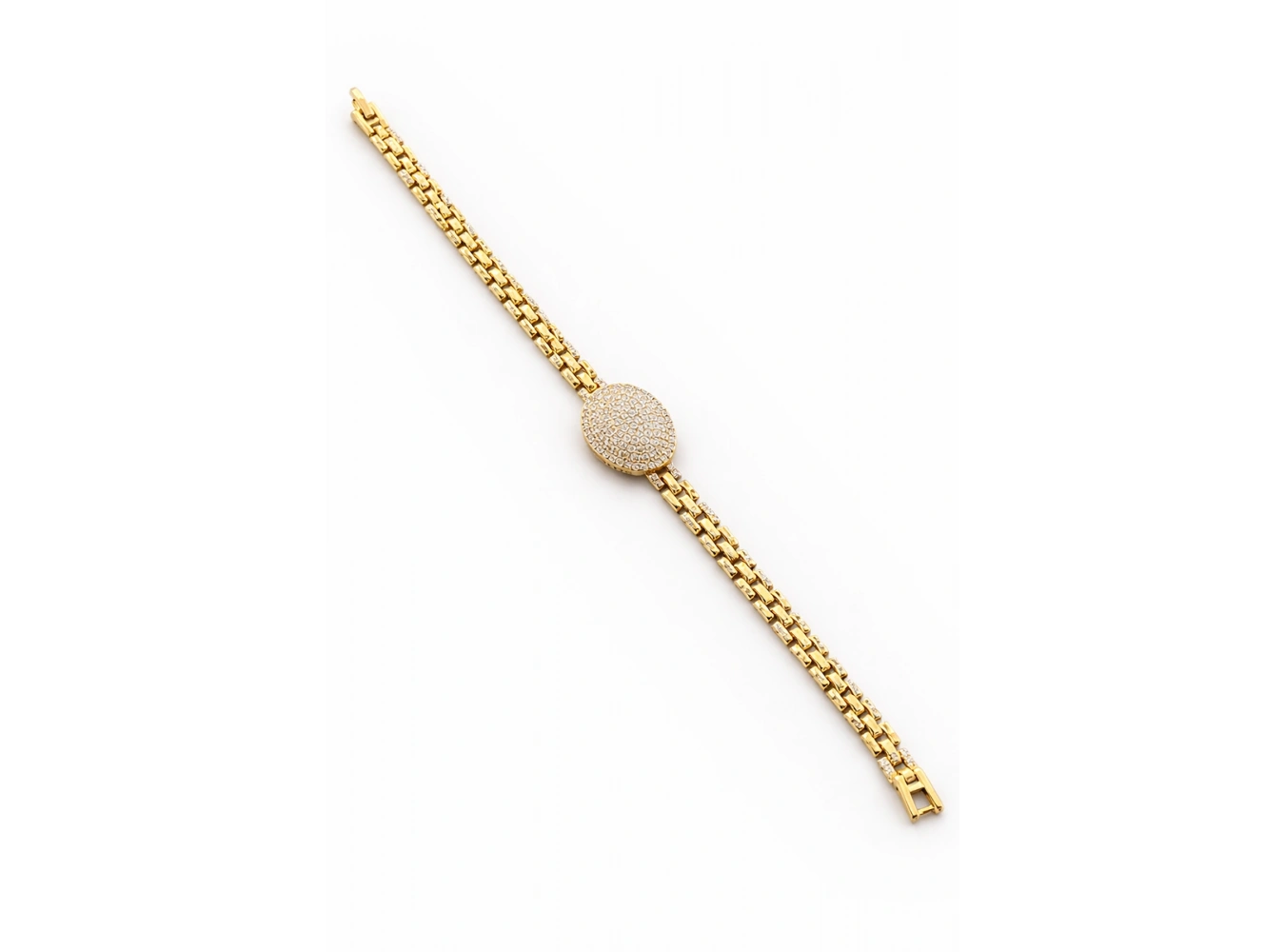 Altın Renk Taş Detaylı Çelik Xuping VİP Bileklik