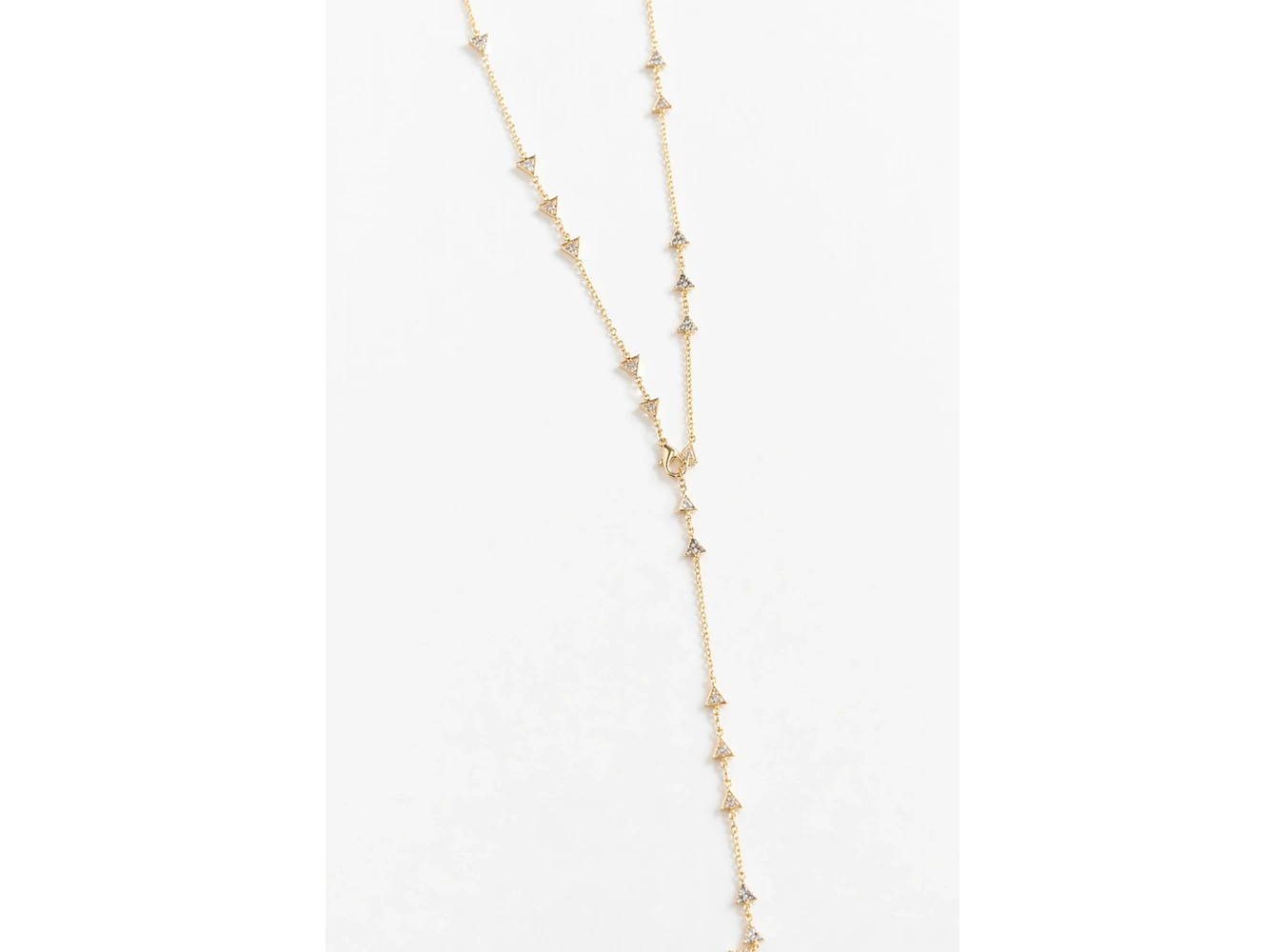 Altın Renk Taş Detaylı Çelik Y Kolye