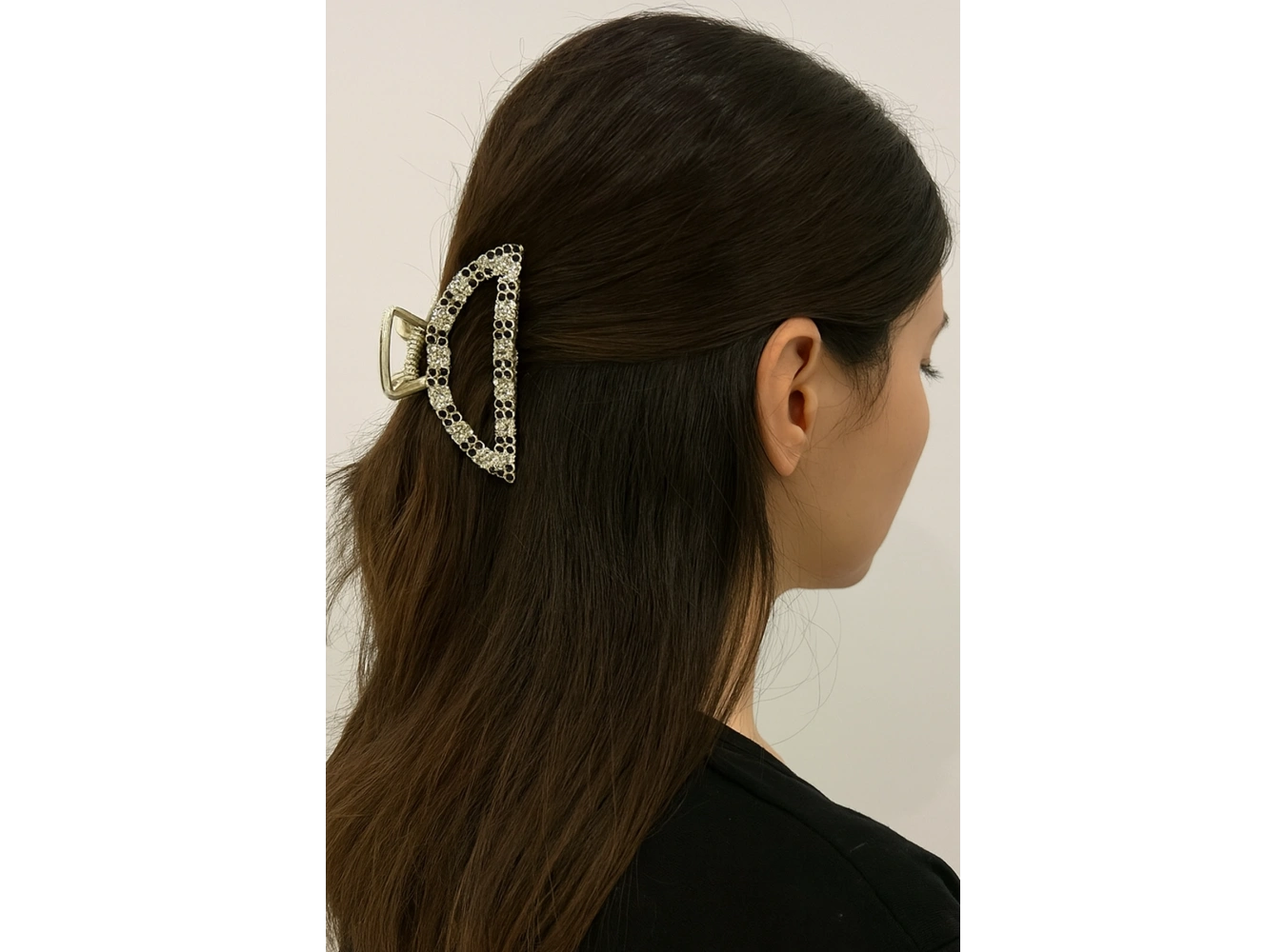 Altın Renk Taş Detaylı Metal Mandal Toka