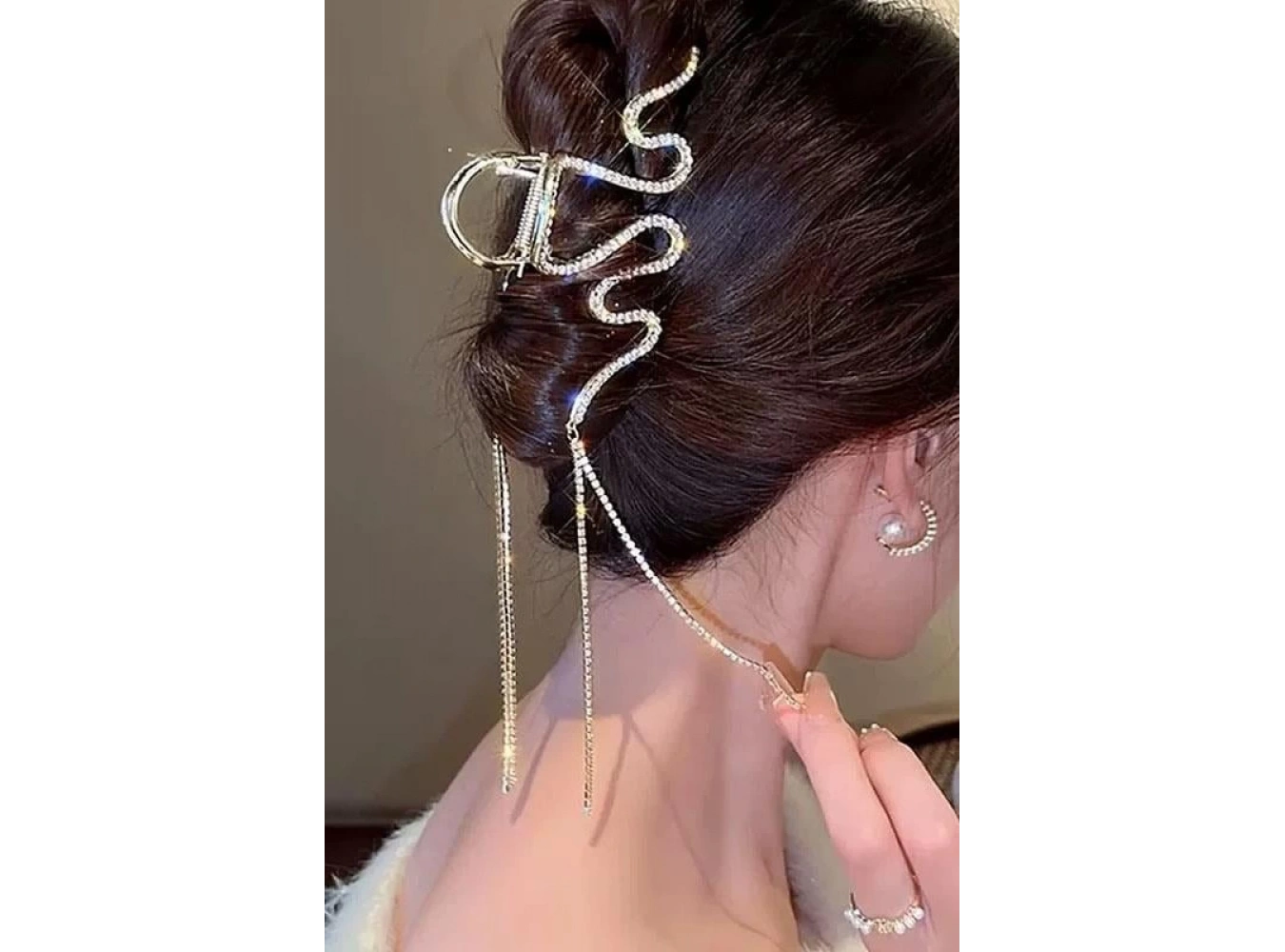 Altın Renk Taş Detaylı Metal Mandal Toka