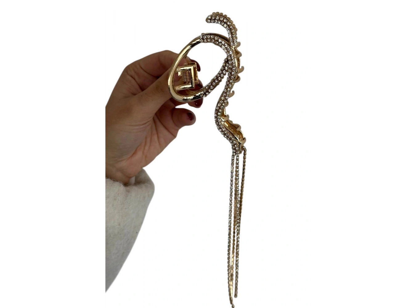 Altın Renk Taş Detaylı Metal Mandal Toka