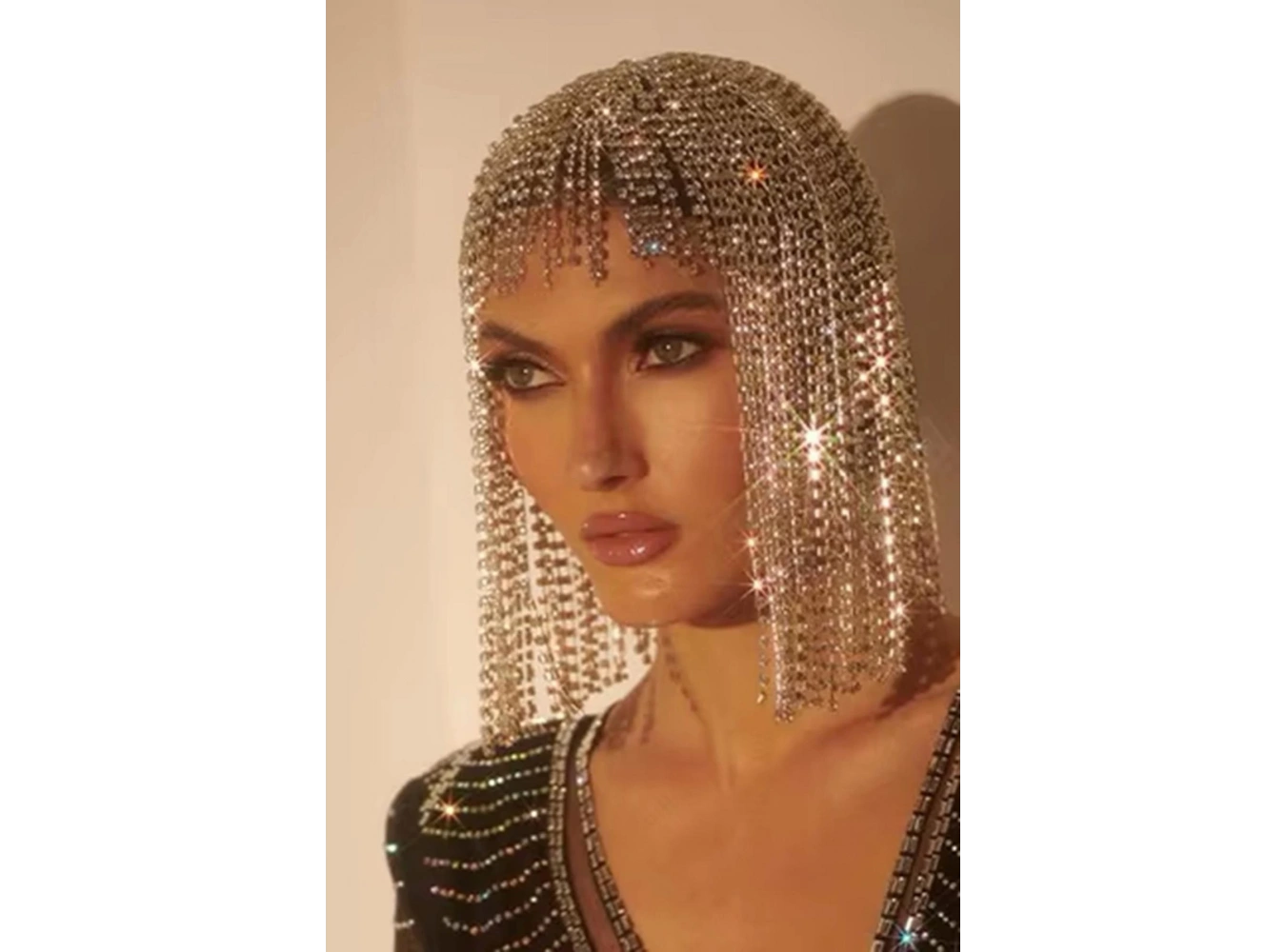 Altın Renk Taş Detaylı Saç Aksesuarı/Kına Aksesuarı