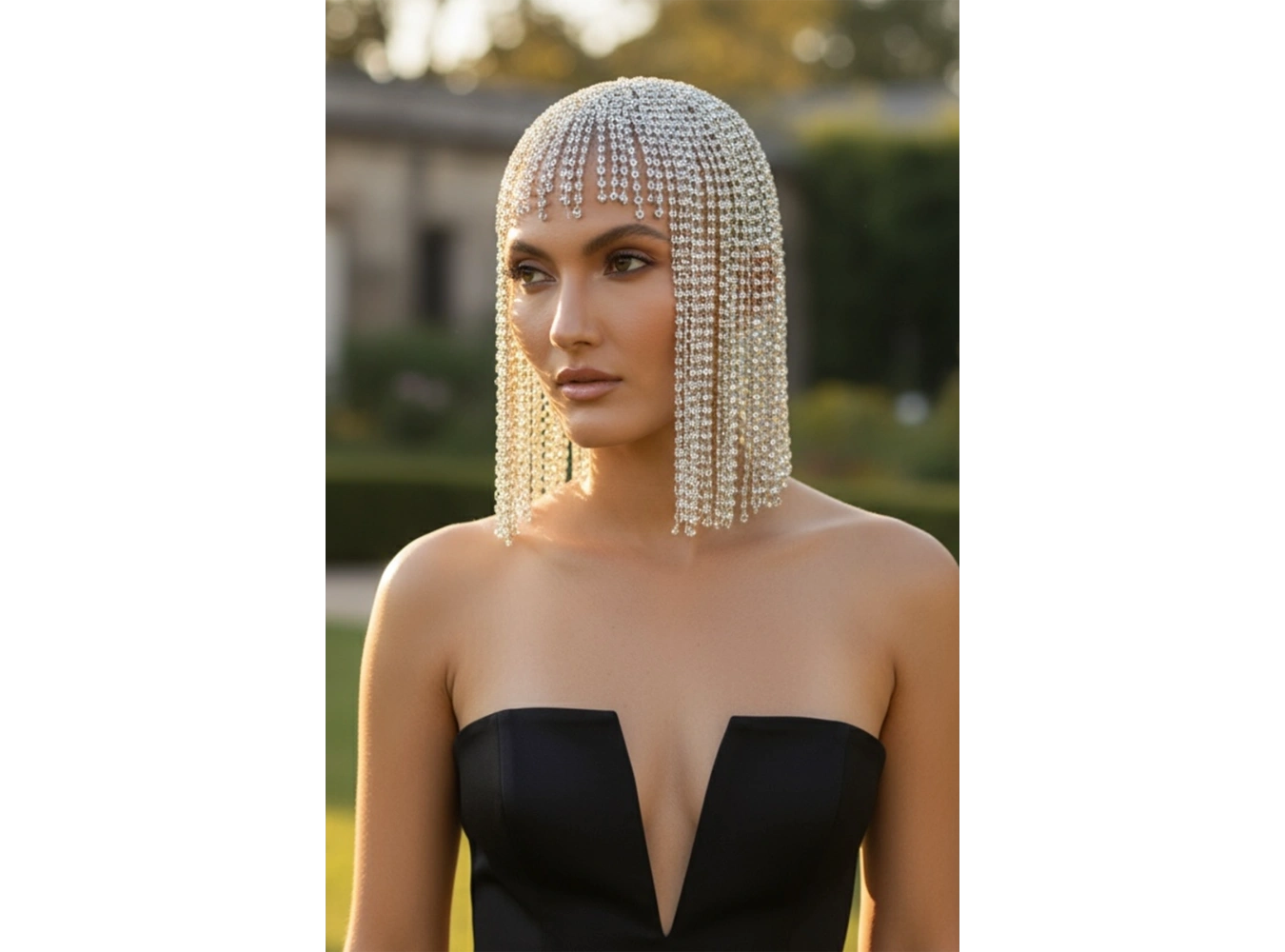 Altın Renk Taş Detaylı Saç Aksesuarı/Kına Aksesuarı