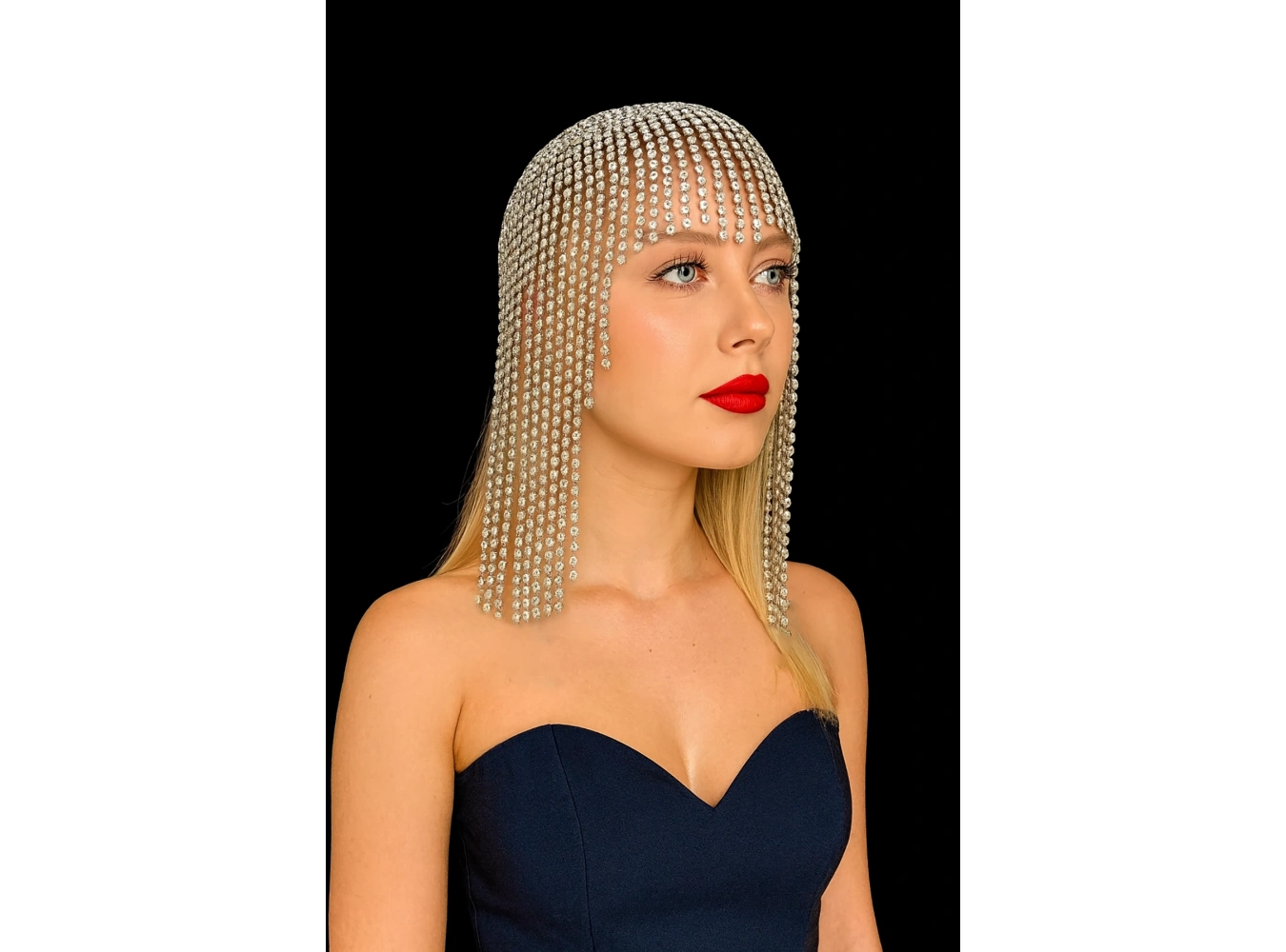 Altın Renk Taş Detaylı Saç Aksesuarı/Kına Aksesuarı