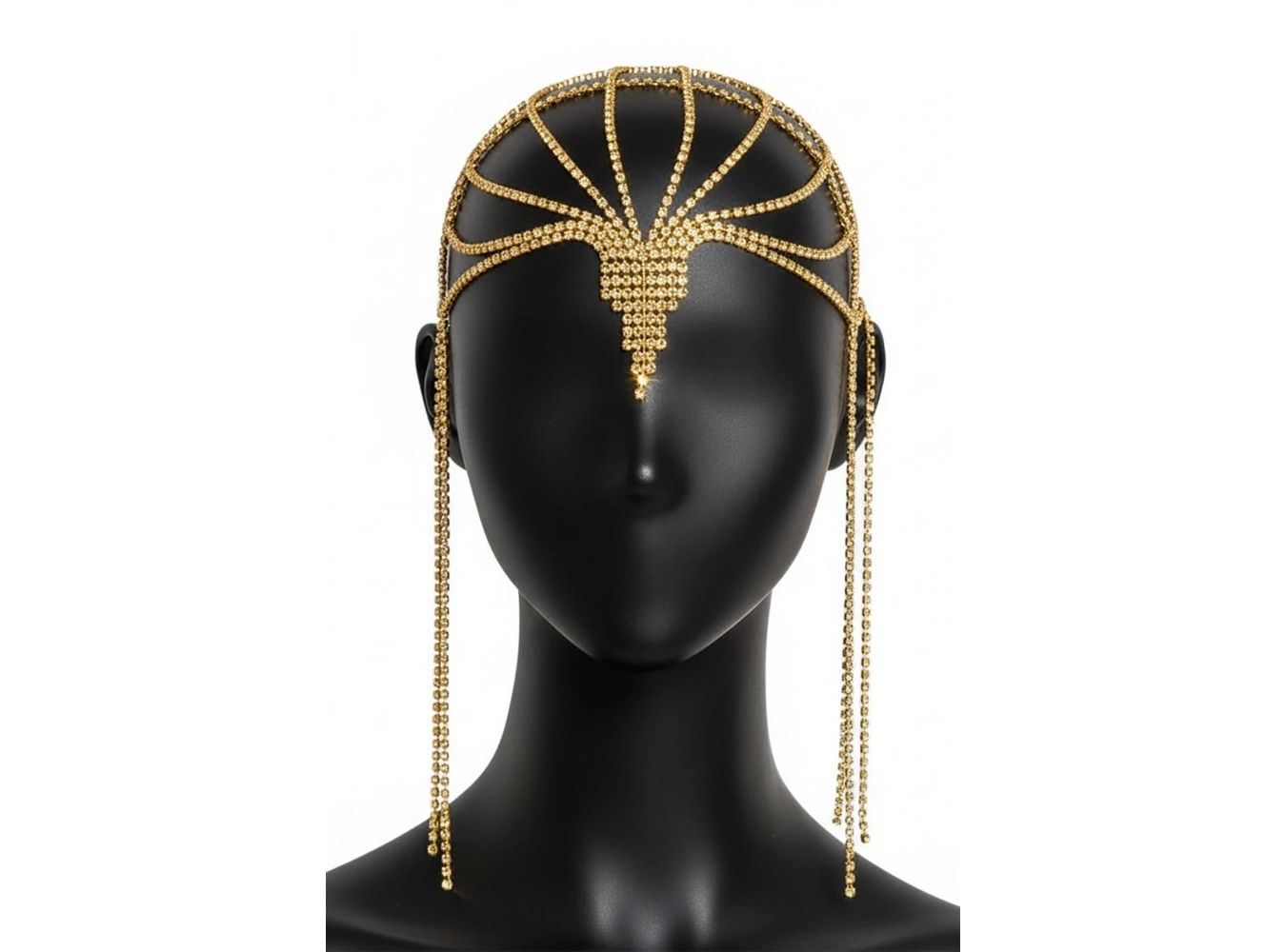 Altın Renk Taş Detaylı Saç Aksesuarı/Kına Aksesuarı