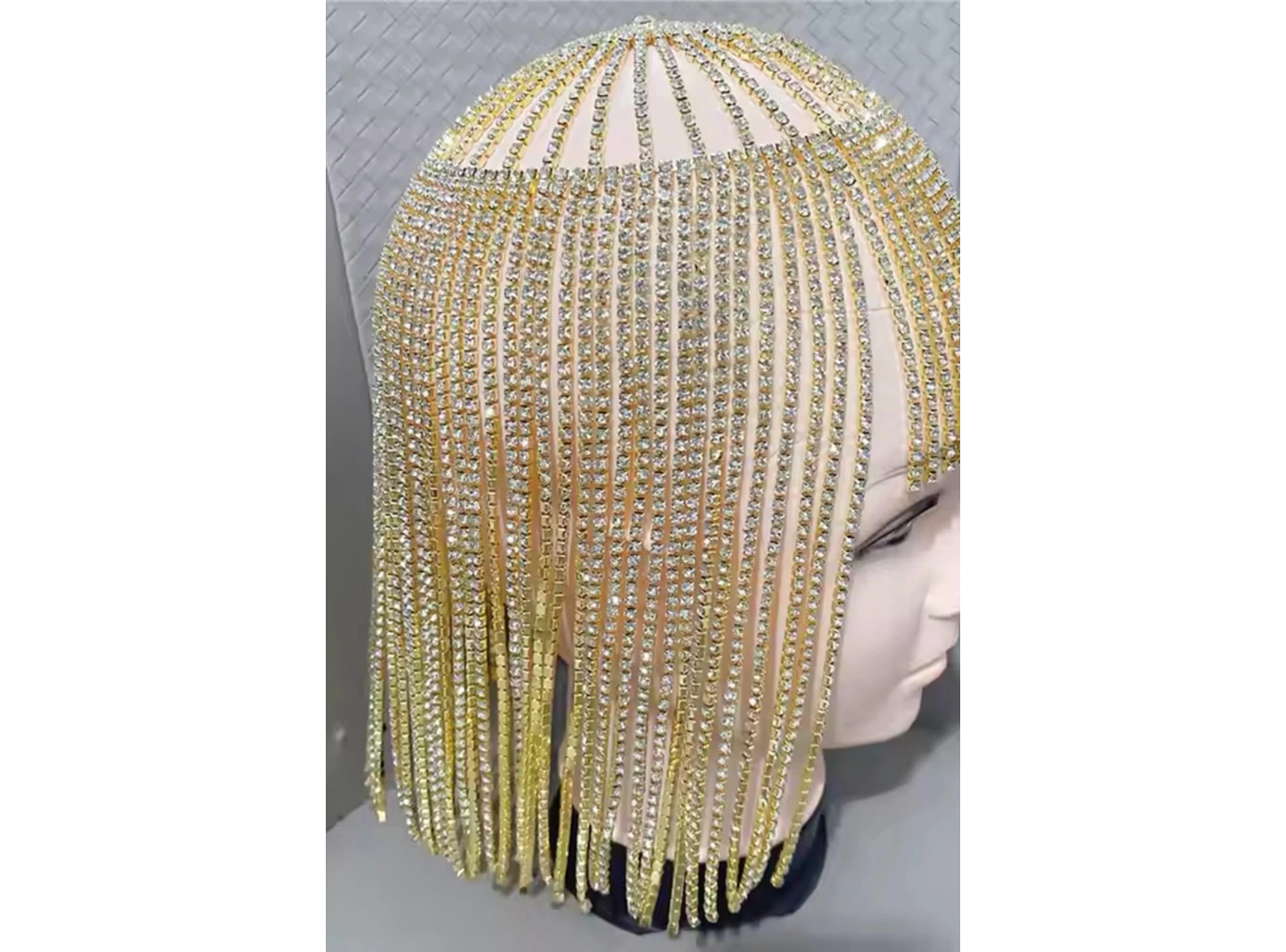 Altın Renk Taş Detaylı Saç Aksesuarı/Kına Aksesuarı