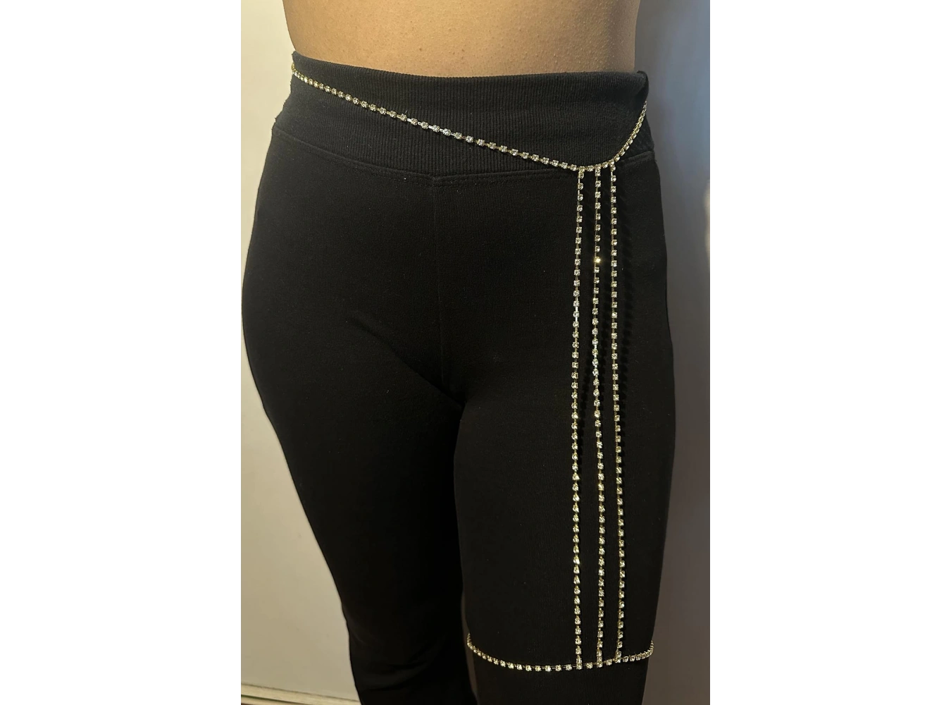 Altın Renk Taş Detaylı Tasarım Bacak Aksesuar