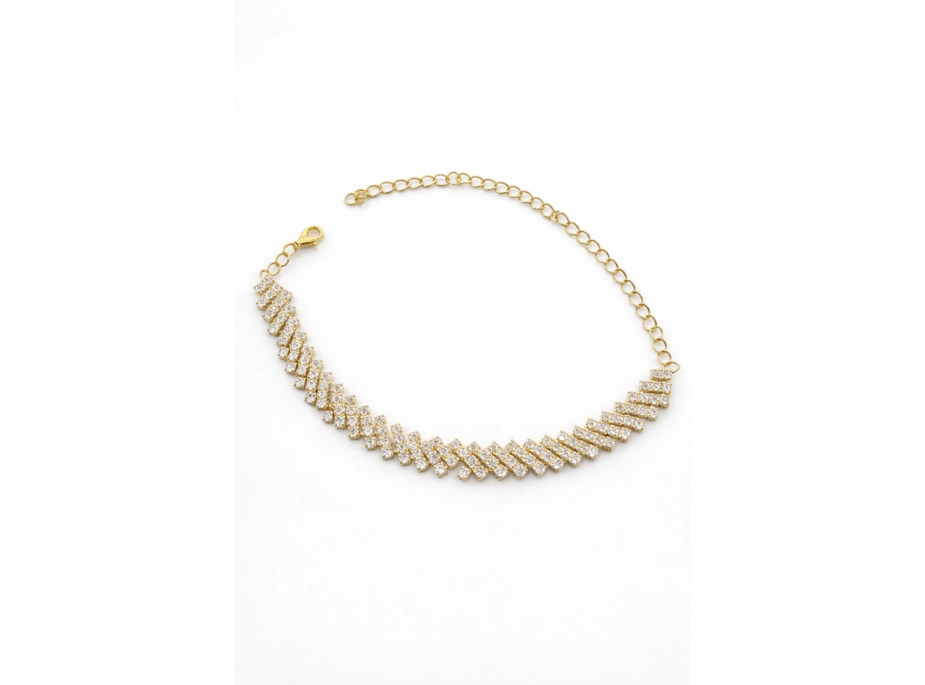 Altın Renk Taş Detaylı Tasarım Halhal