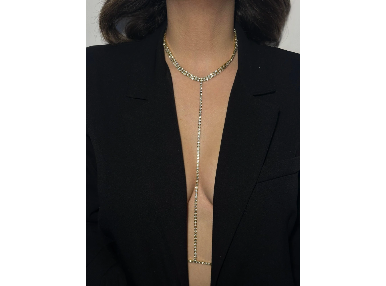 Altın Renk Taş Detaylı Tasarım Vücut Aksesuar