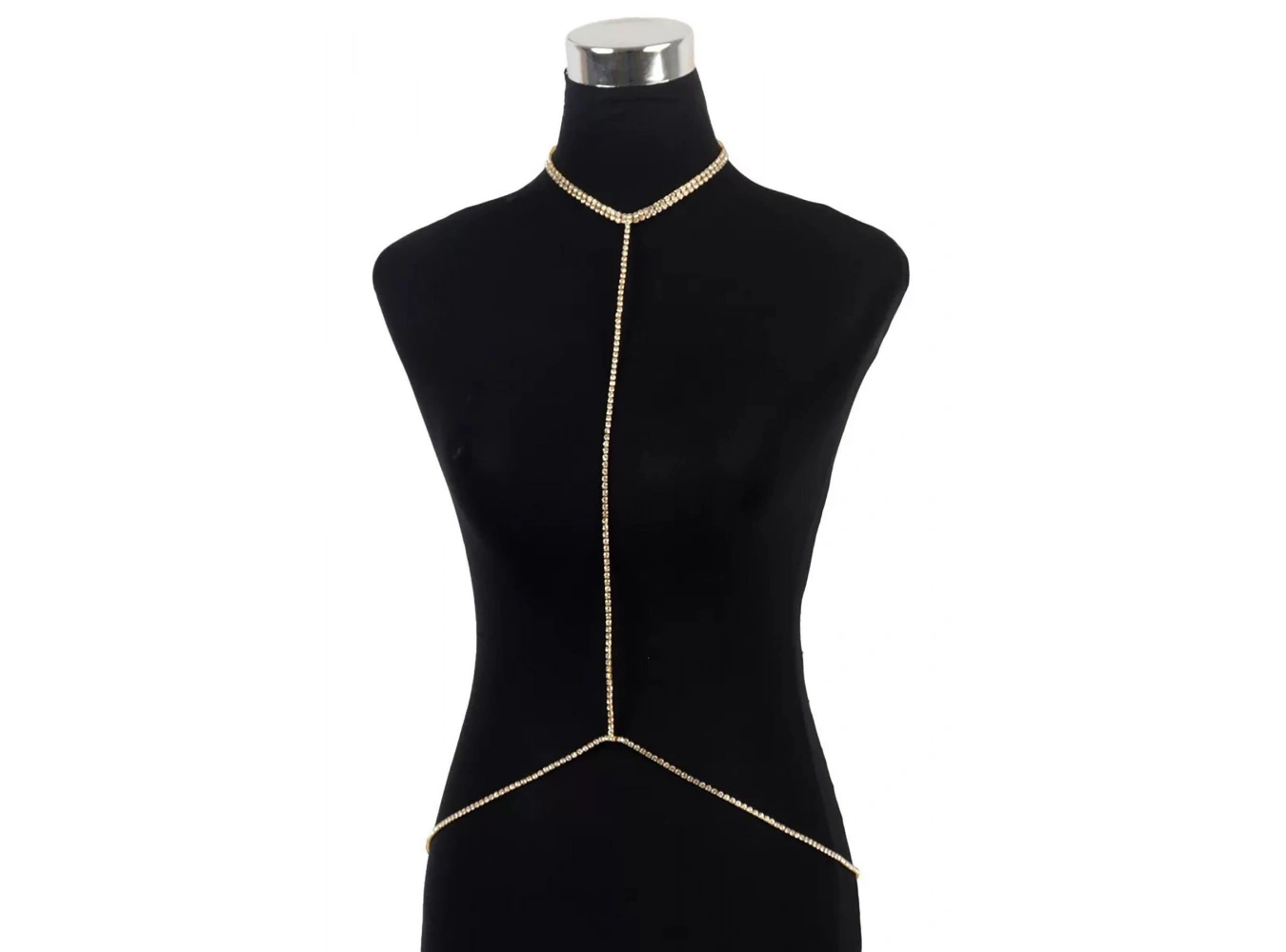 Altın Renk Taş Detaylı Tasarım Vücut Aksesuar