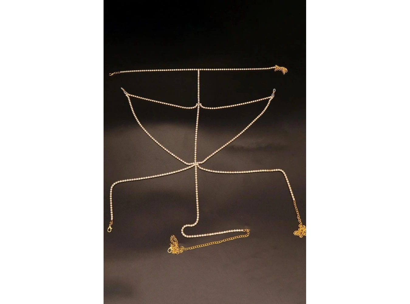 Altın Renk Taş Detaylı Tasarım Vücut Aksesuar