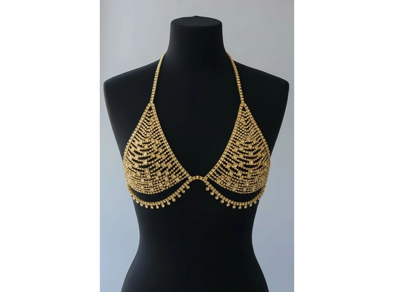 Altın Renk Taşlı Bikini Üstü /Bralet /Vücut Aksesuarı