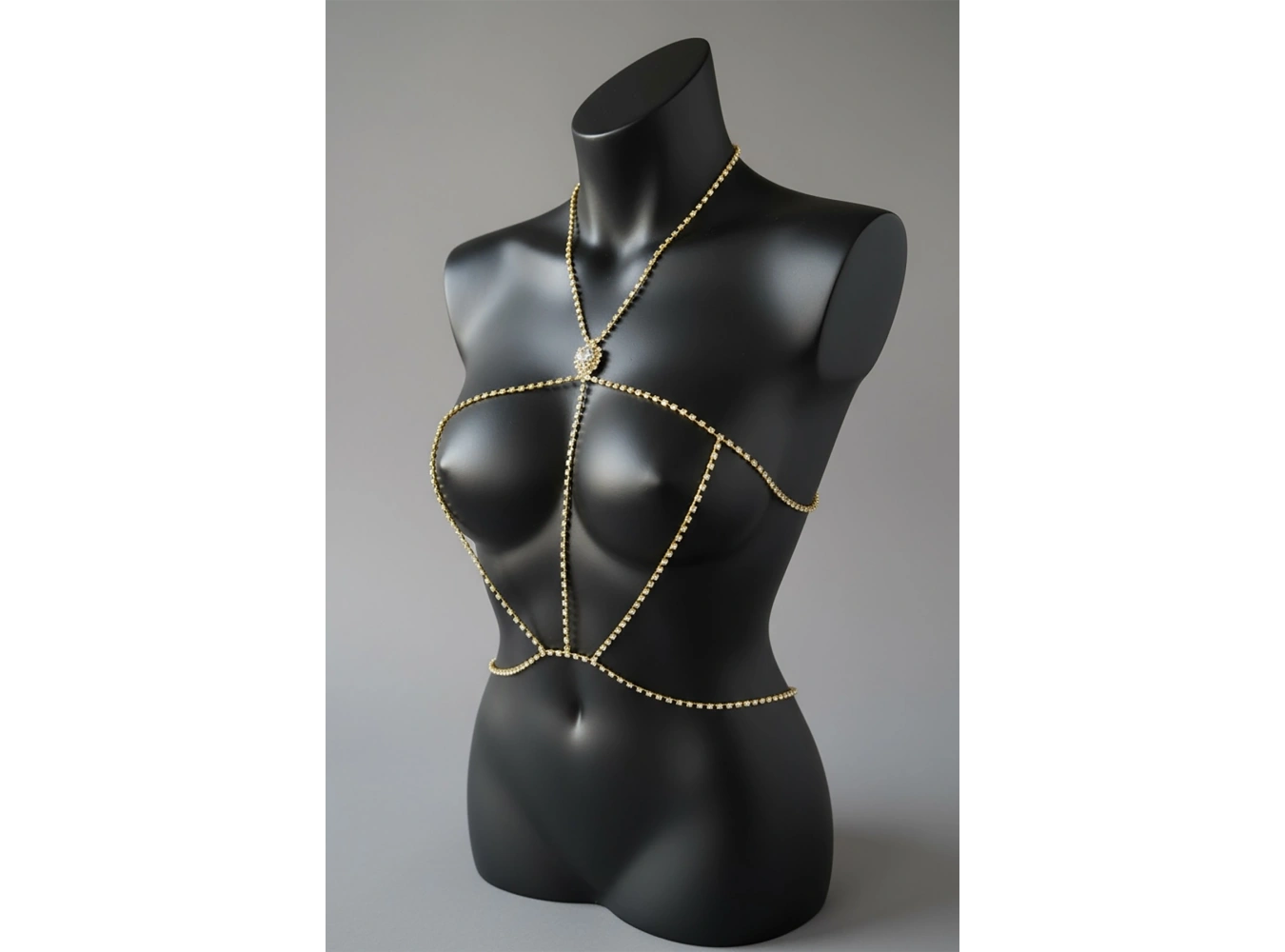 Altın Renk Taş Detaylı Tasarım Vücut Aksesuar