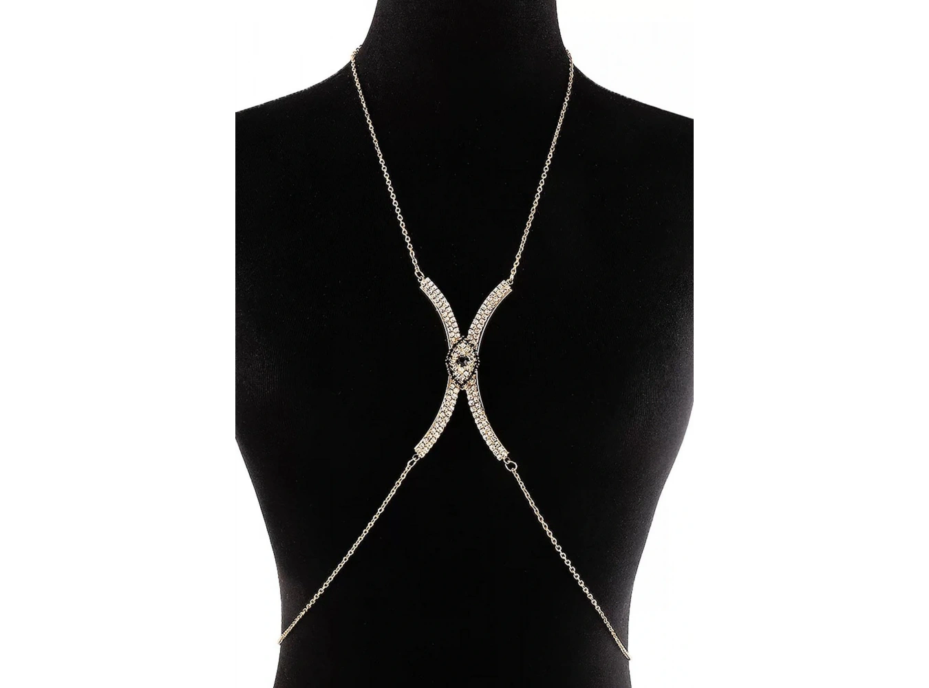 Altın Renk Taş Detaylı Tasarım Vücut Aksesuar