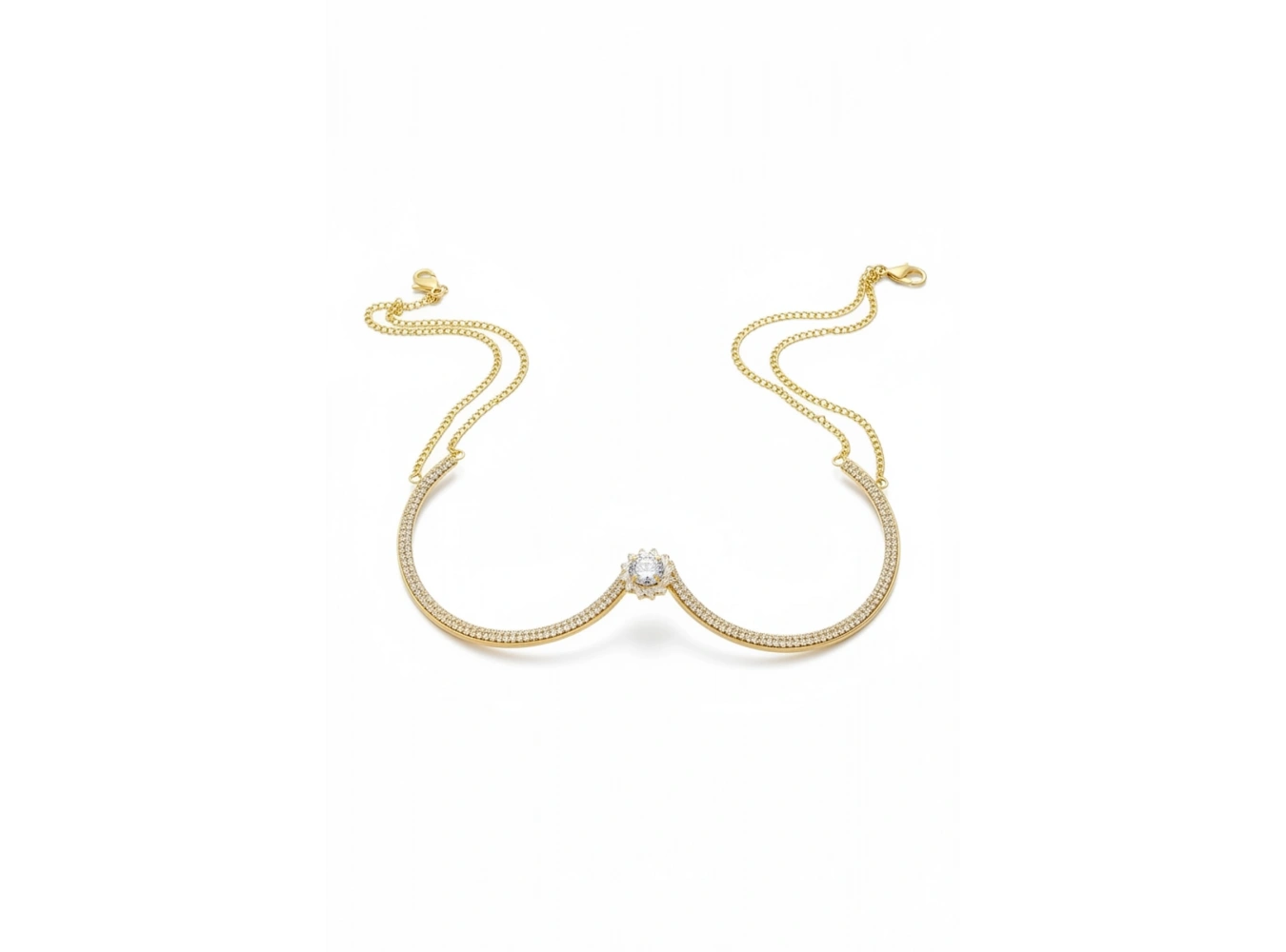 Altın Renk Taş Detaylı Tasarım Vücut Aksesuar