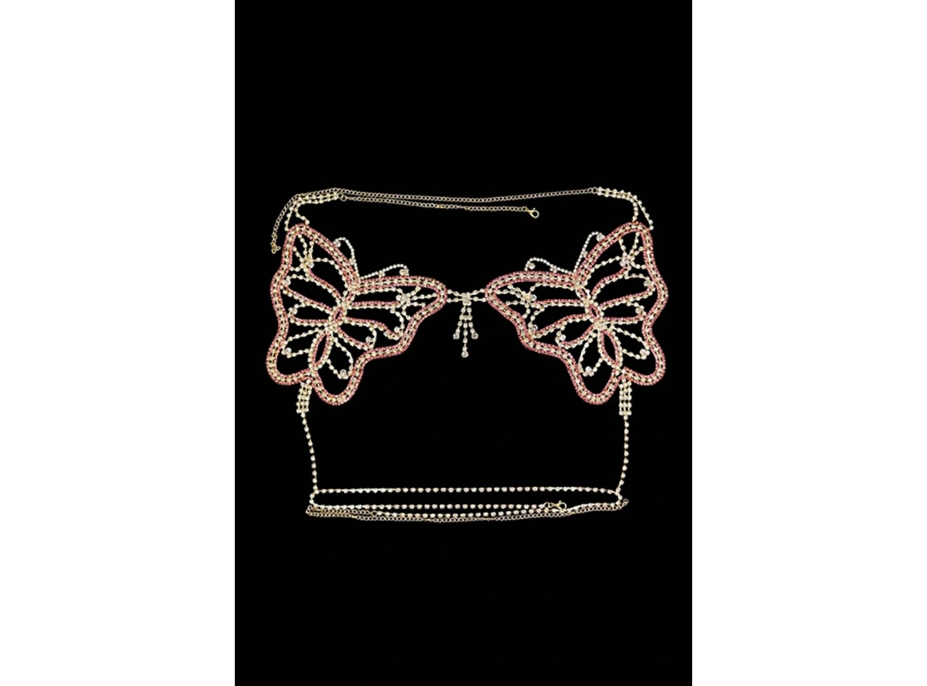 Altın Renk Taşlı Bikini Üstü /Bralet /Vücut Aksesuarı