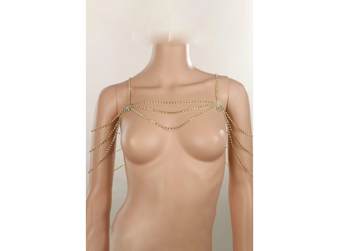 Altın Renk Taş Detaylı Tasarım Vücut Aksesuar