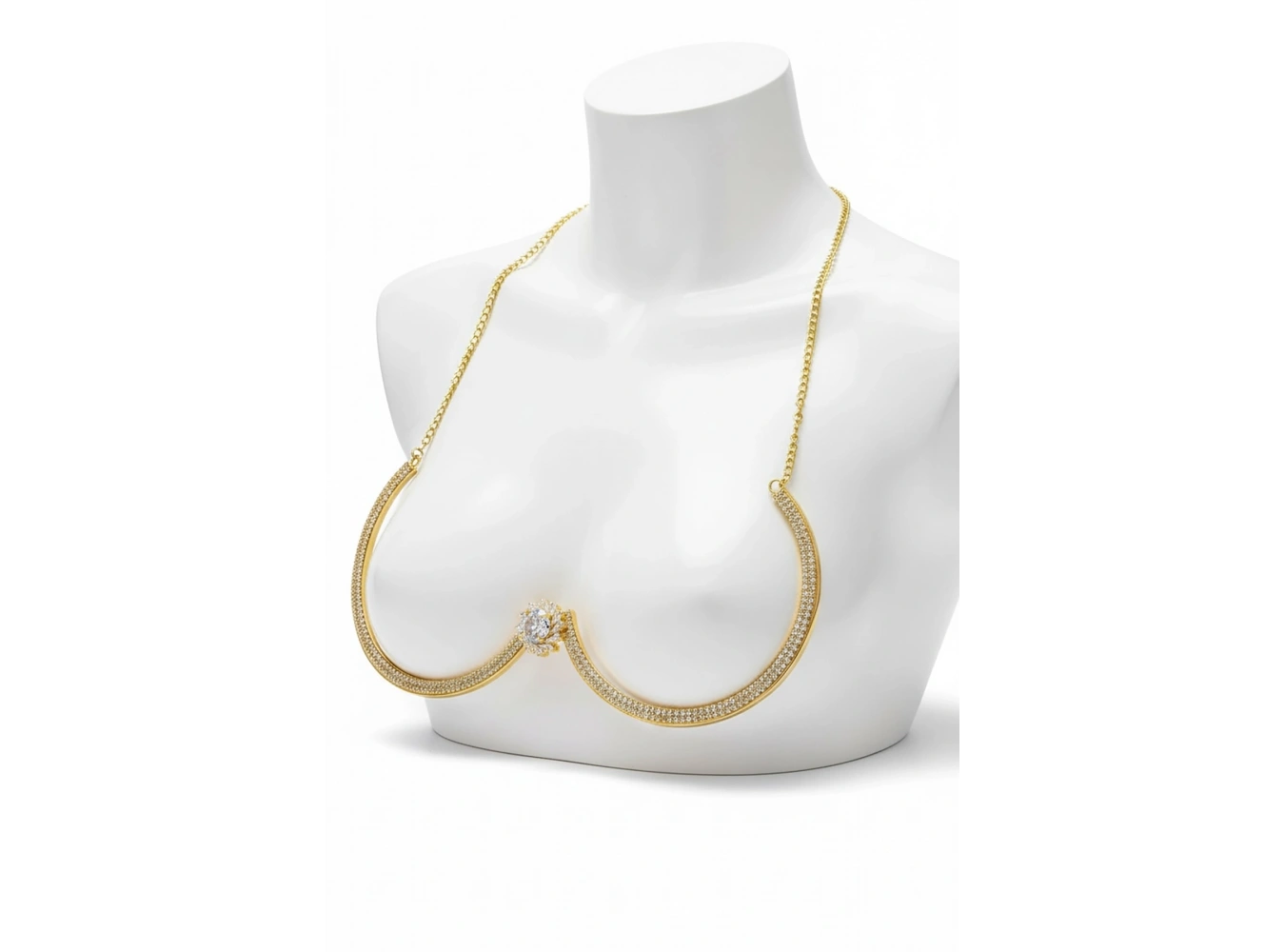 Altın Renk Taş Detaylı Tasarım Vücut Aksesuar