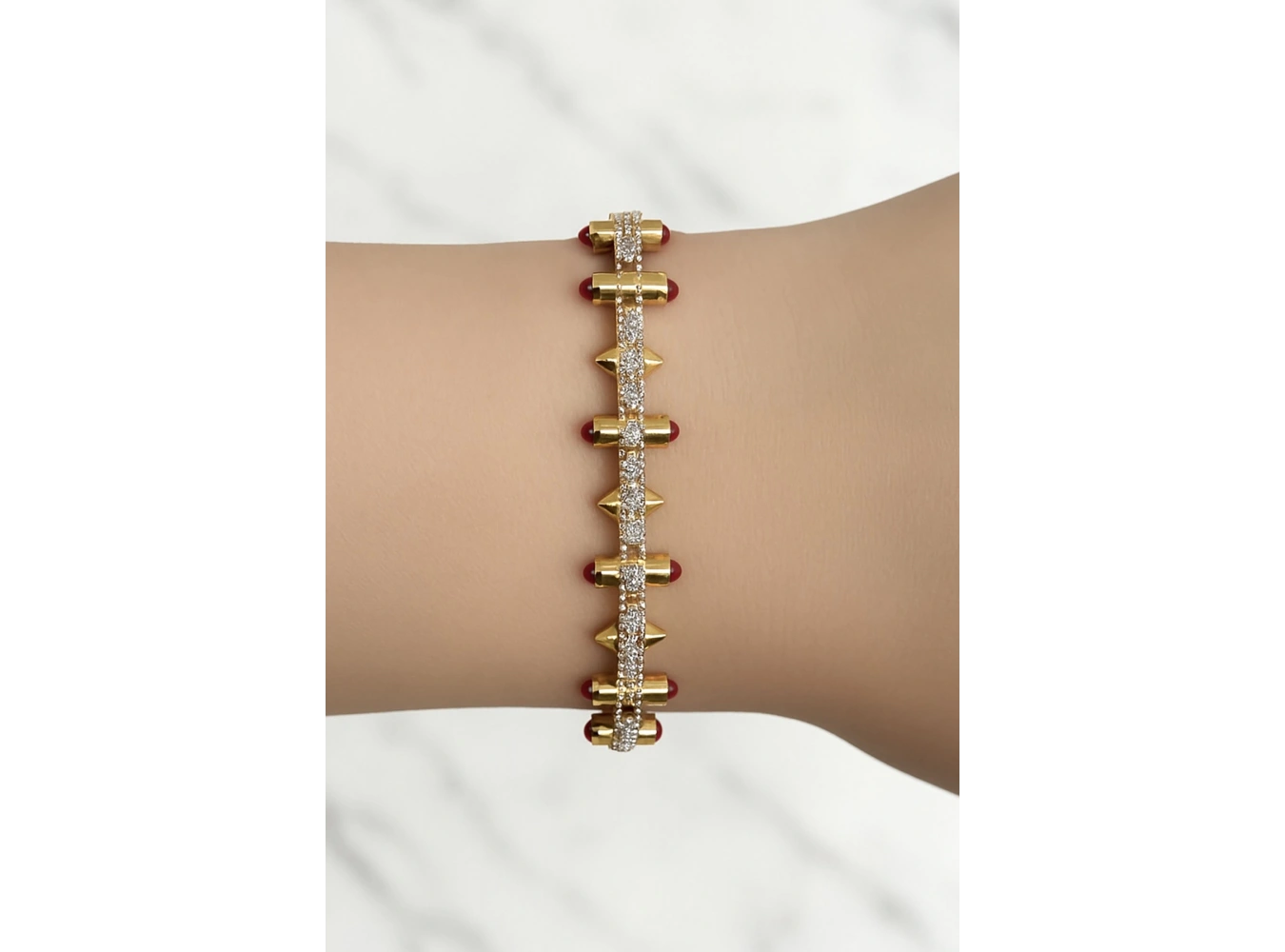 Altın Renk Taş Detaylı VİP YSX Bileklik