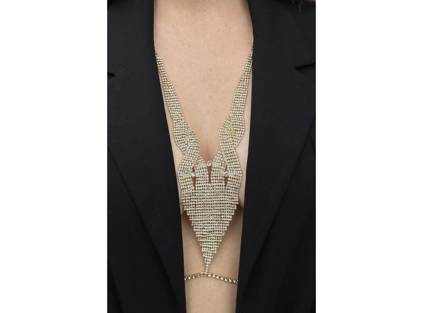 Altın Renk Taş Detaylı Vücut Aksesuarı