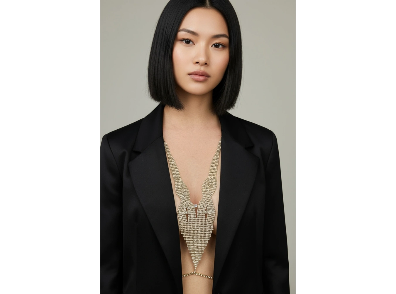 Altın Renk Taş Detaylı Vücut Aksesuarı