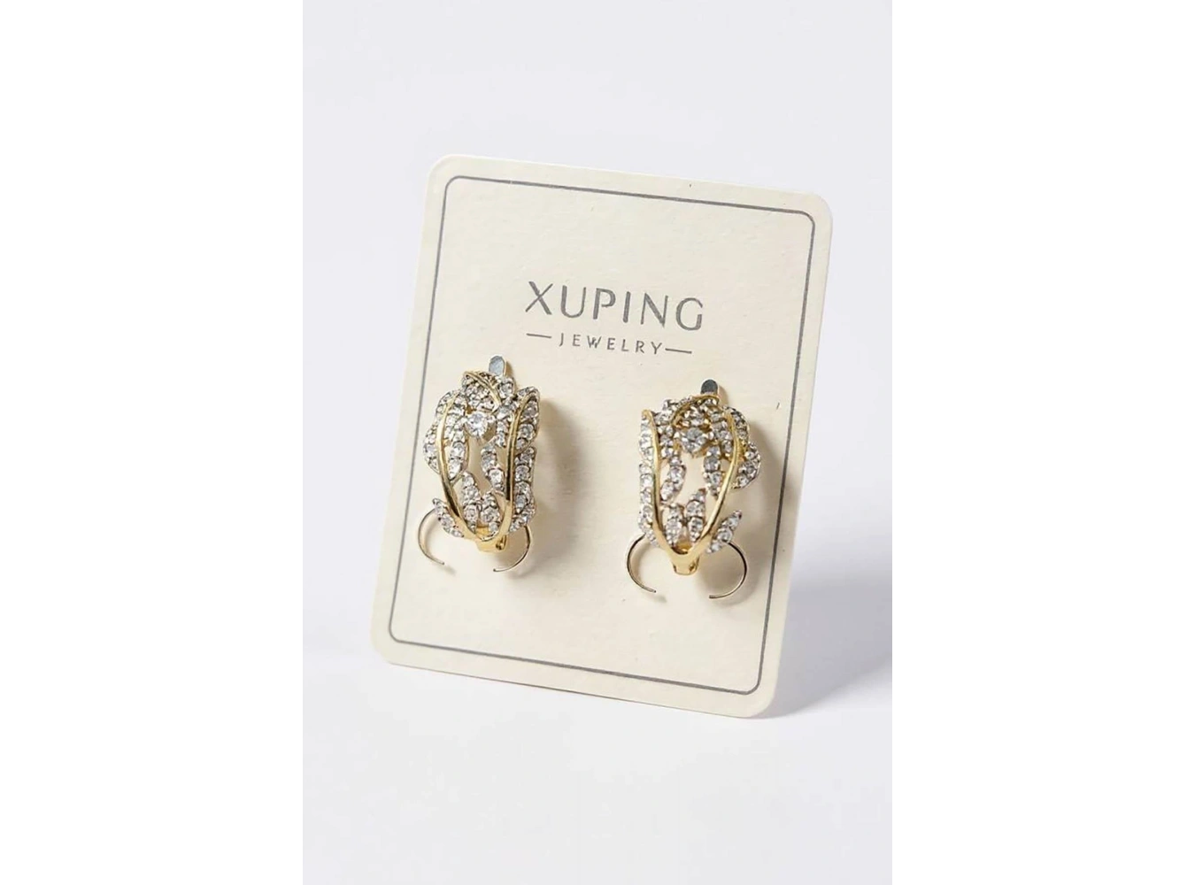 Altın Renk Taş Detaylı Xuping Küpe (Çift)