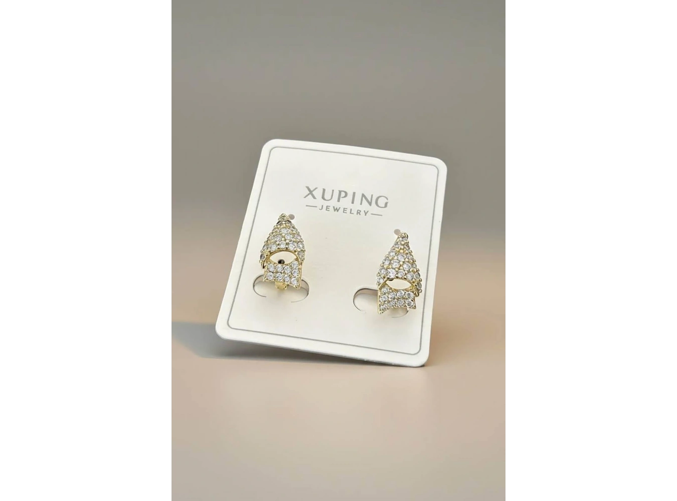 Altın Renk Taş Detaylı Xuping Küpe (Çift)