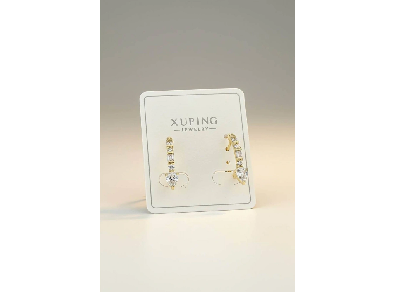 Altın Renk Taş Detaylı Xuping Küpe (Çift)