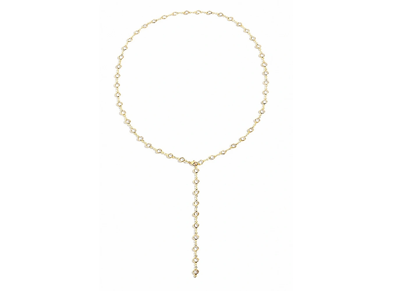 Altın Renk Taş Detaylı Y Kolye