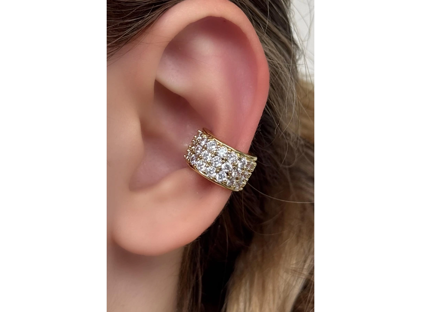 Altın Renk Taş Detaylı YSX Ear Cuff (Tek)