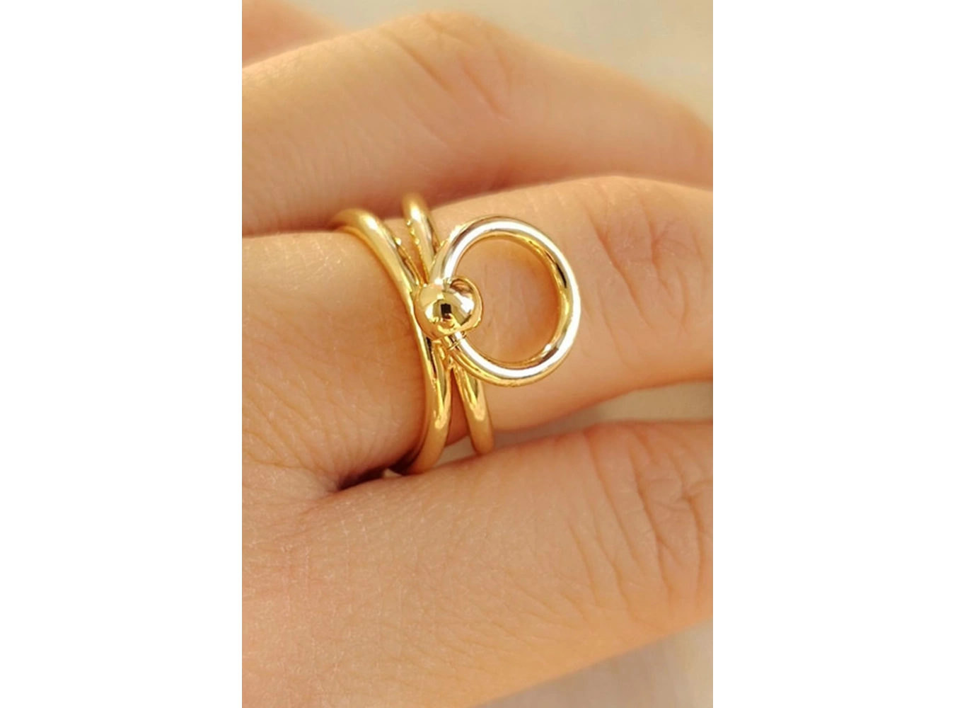 Altın Renk Tasarım Yüzük