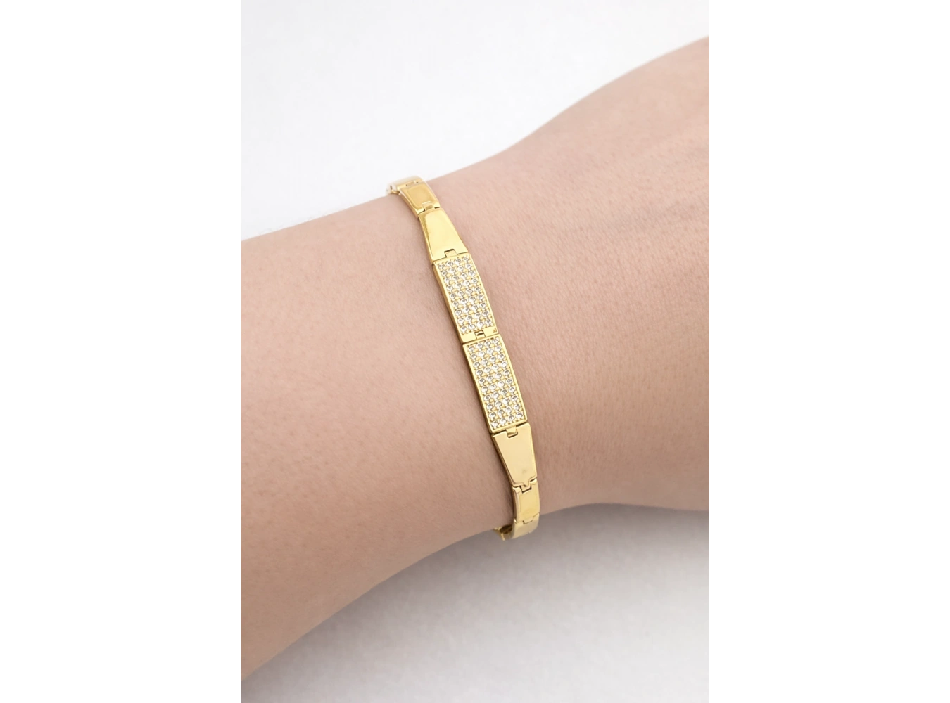 Altın Renk Taşlı 14K Altın Kaplama CM Bileklik